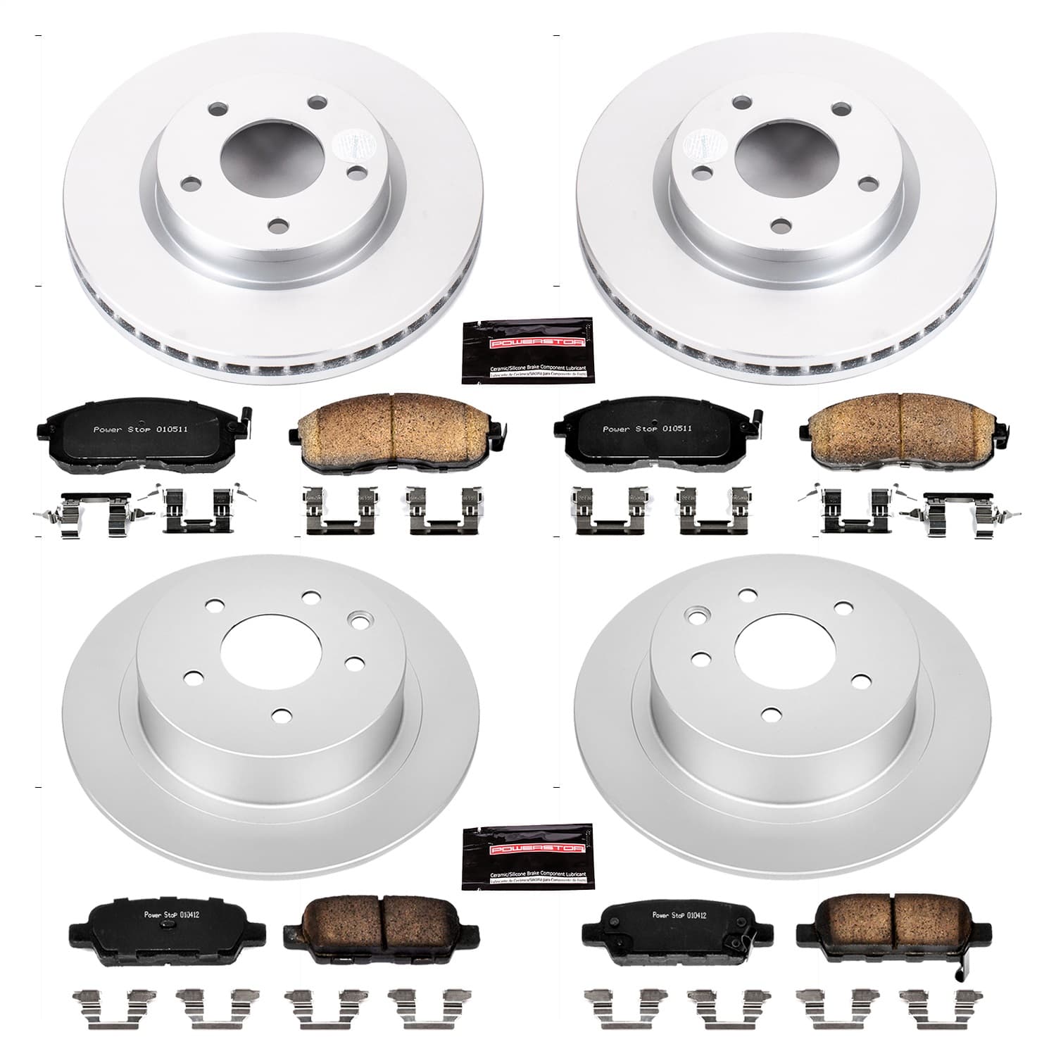 Power Stop - CRK6960 - Front and Rear - Disc Brake Pad and Rotor Kit image 1