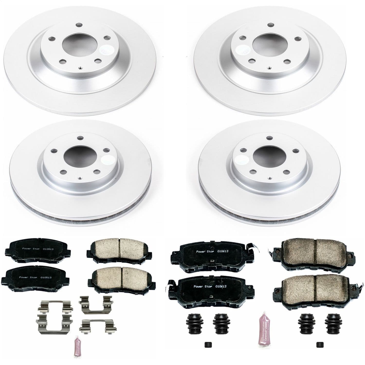 Power Stop - CRK6965 - Front and Rear - Disc Brake Pad and Rotor Kit image 1
