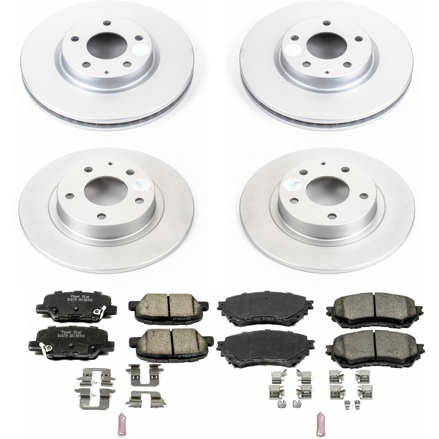 Power Stop - CRK6966 - Front and Rear - Disc Brake Pad and Rotor Kit image 1