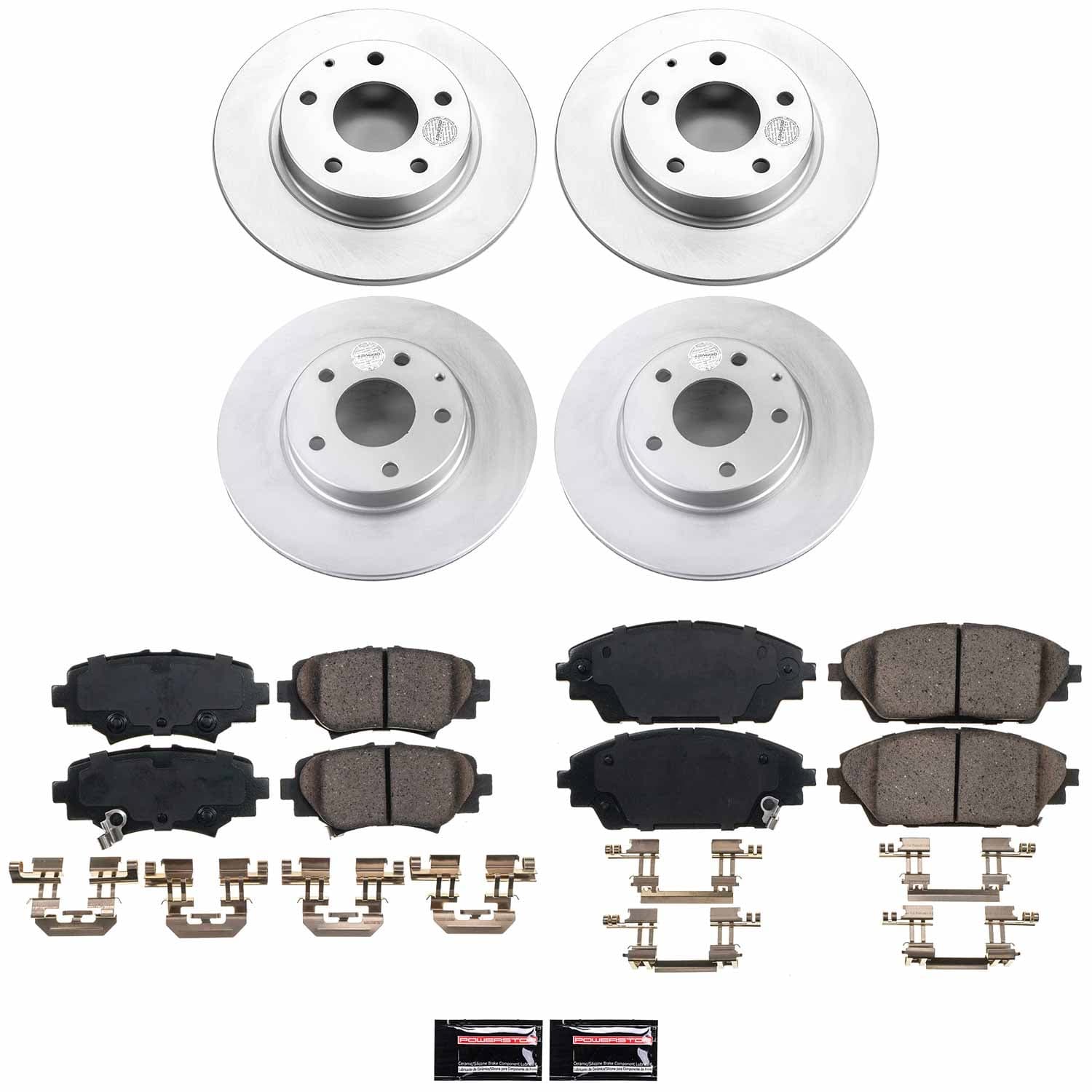 Power Stop - CRK6972 - Front and Rear - Disc Brake Pad and Rotor Kit image 1