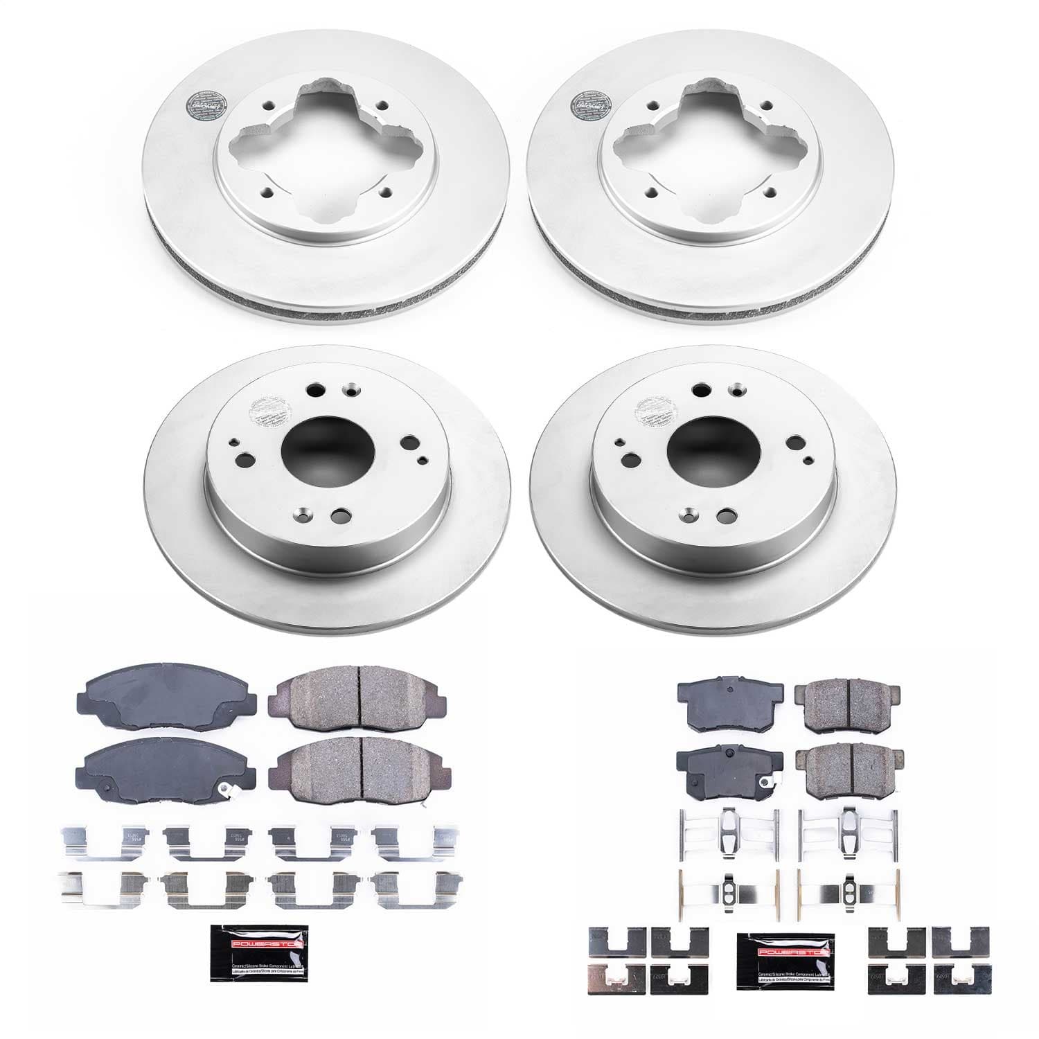 Power Stop - CRK698 - Front and Rear - Disc Brake Pad and Rotor Kit image 1