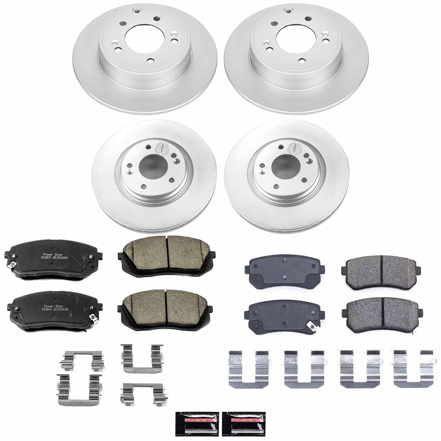 Power Stop - CRK6981 - Front and Rear - Disc Brake Pad and Rotor Kit image 1