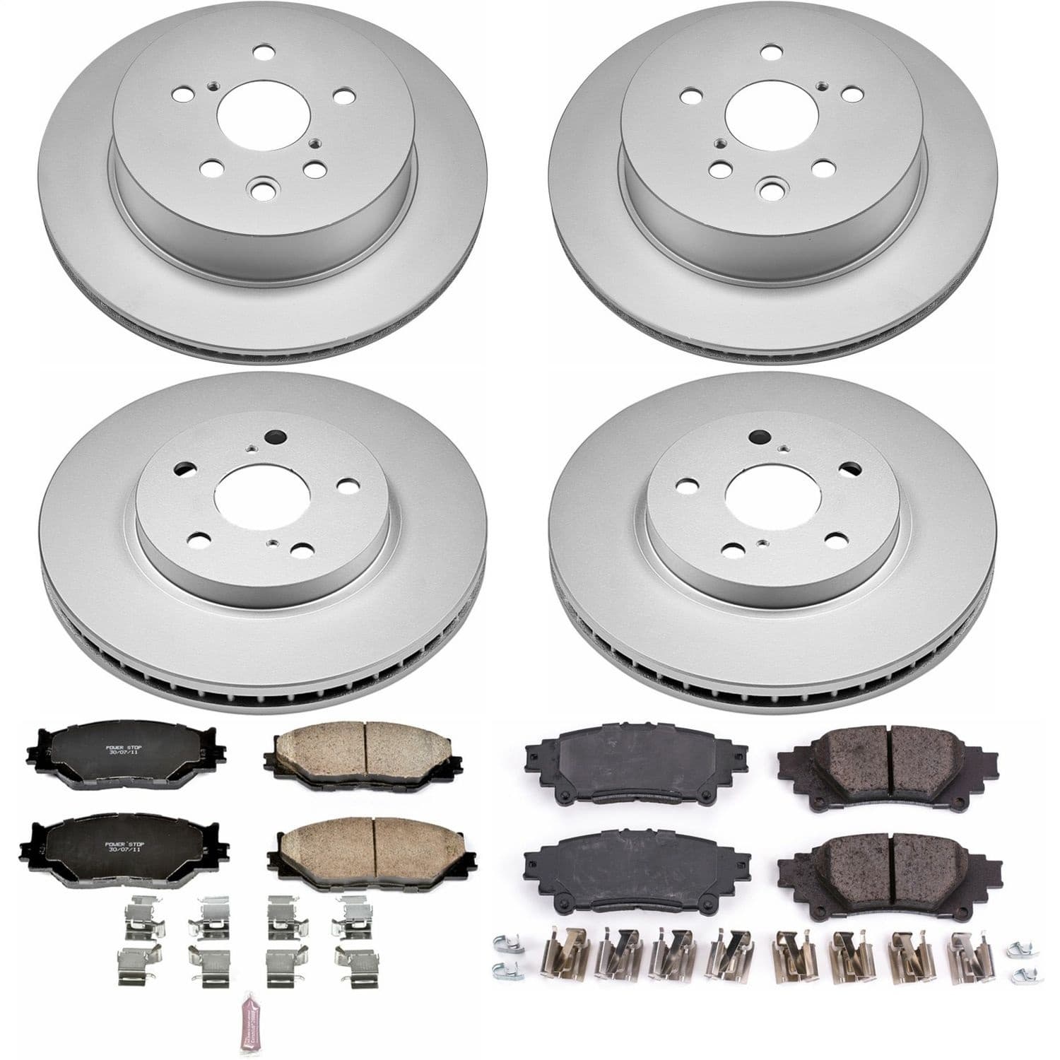 Power Stop - CRK6987 - Front and Rear - Disc Brake Pad and Rotor Kit image 1