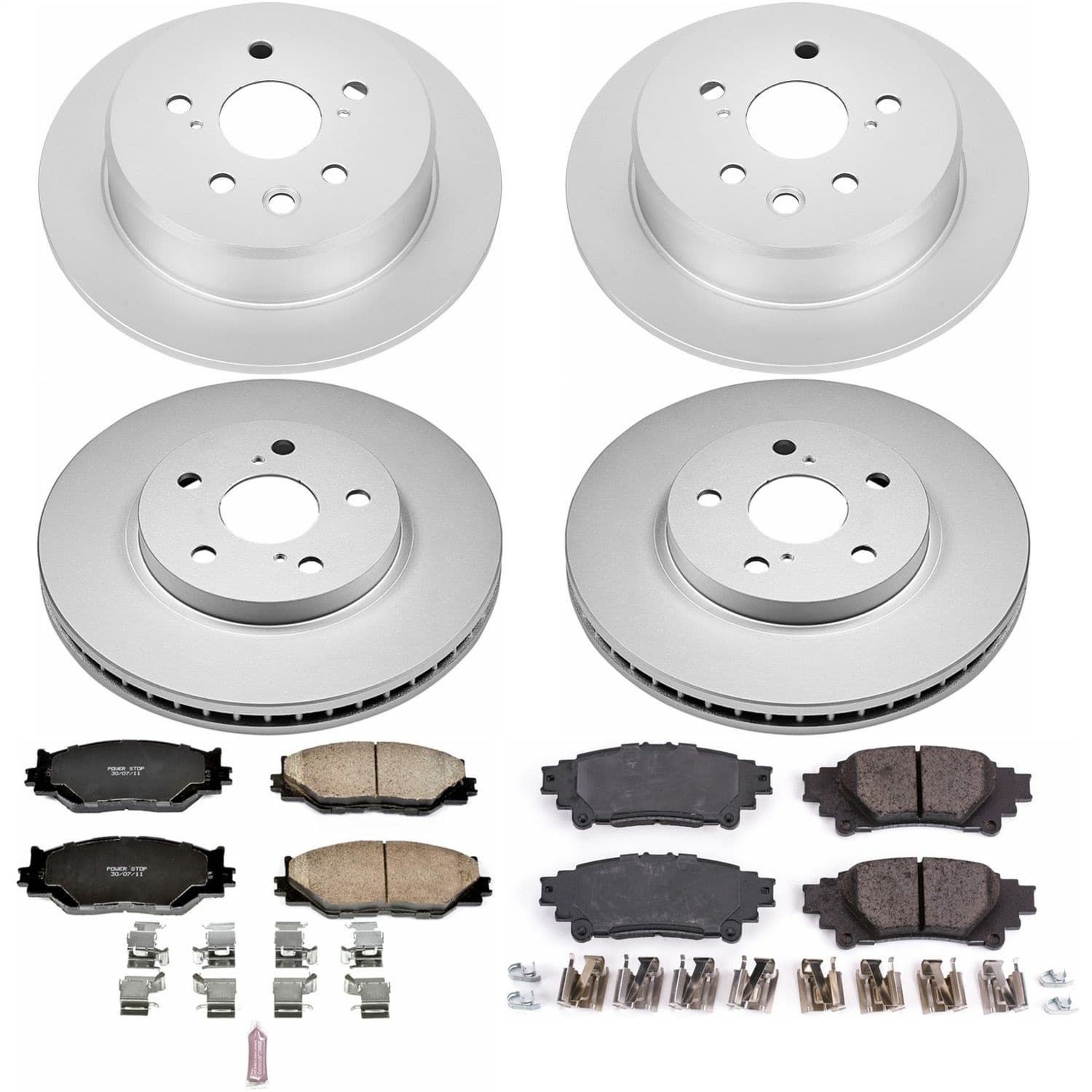 Power Stop - CRK6988 - Front and Rear - Disc Brake Pad and Rotor Kit image 1