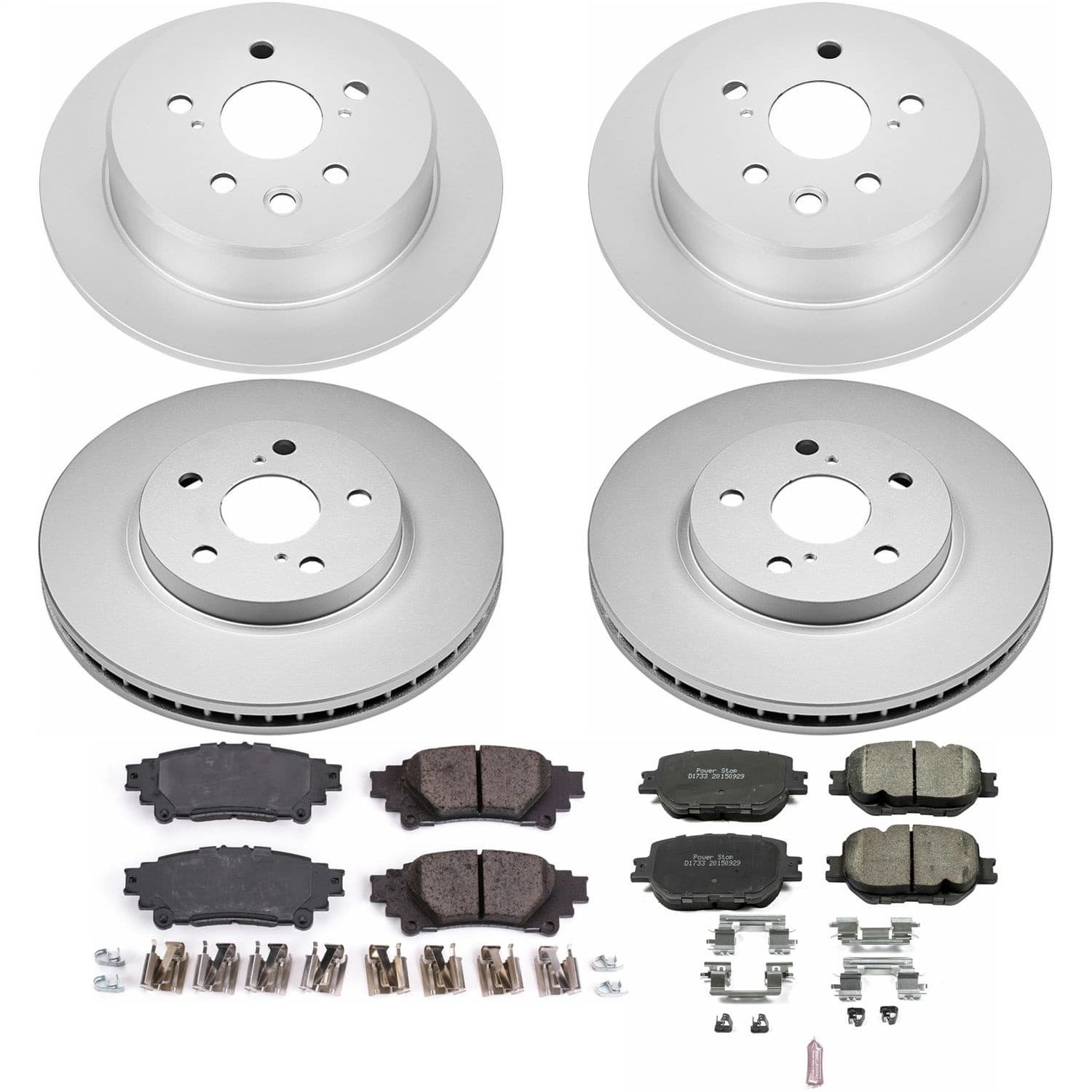 Power Stop - CRK6989 - Front and Rear - Disc Brake Pad and Rotor Kit image 1