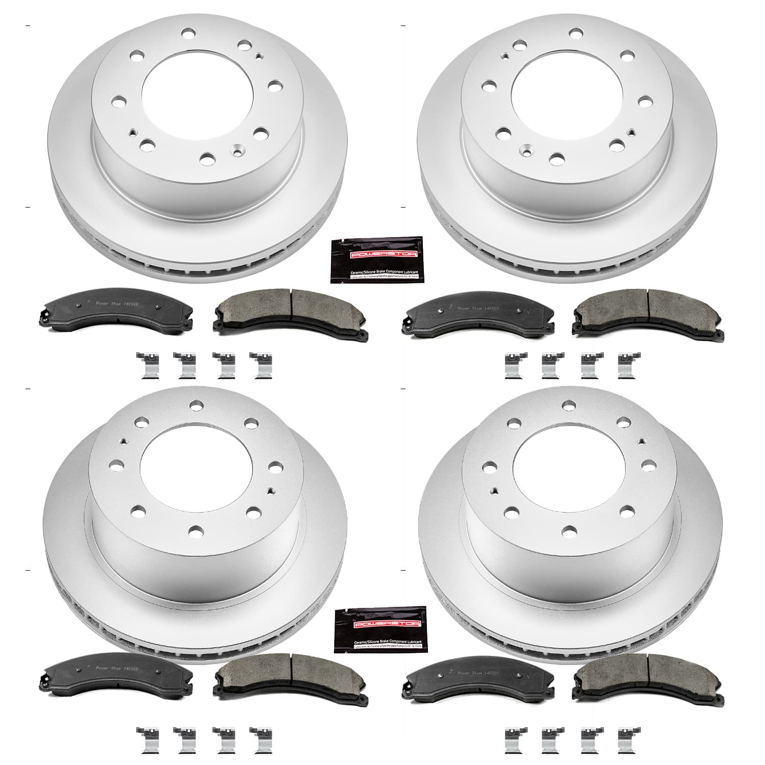 Power Stop - CRK6992 - Front and Rear - Disc Brake Pad and Rotor Kit image 1