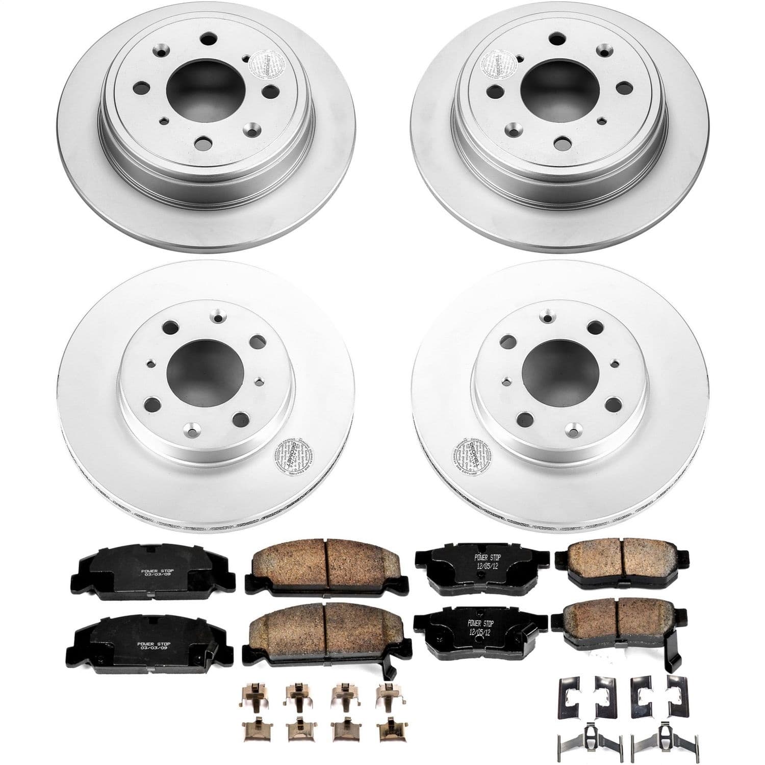 Power Stop - CRK700 - Front and Rear - Disc Brake Pad and Rotor Kit image 1
