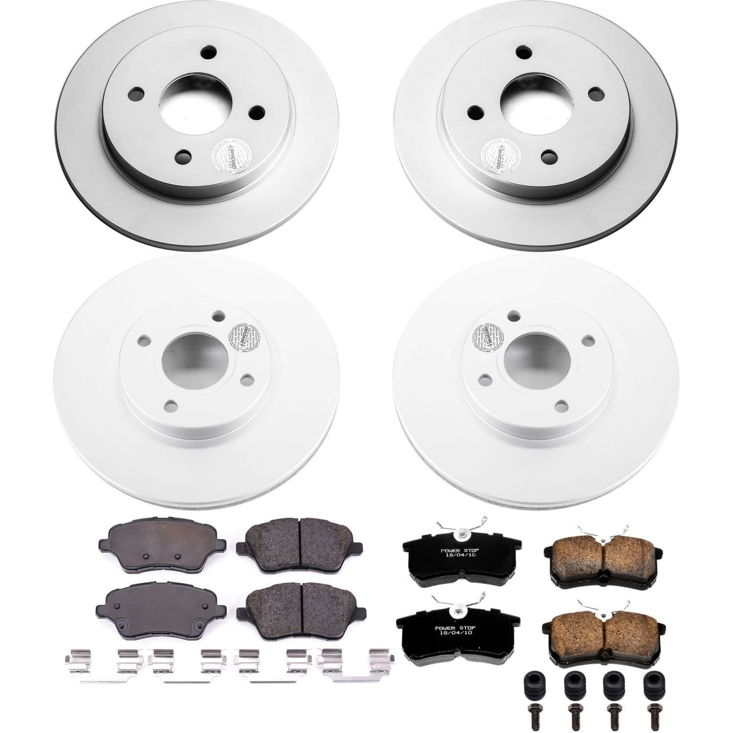 Power Stop - CRK7002 - Front and Rear - Disc Brake Pad and Rotor Kit image 1