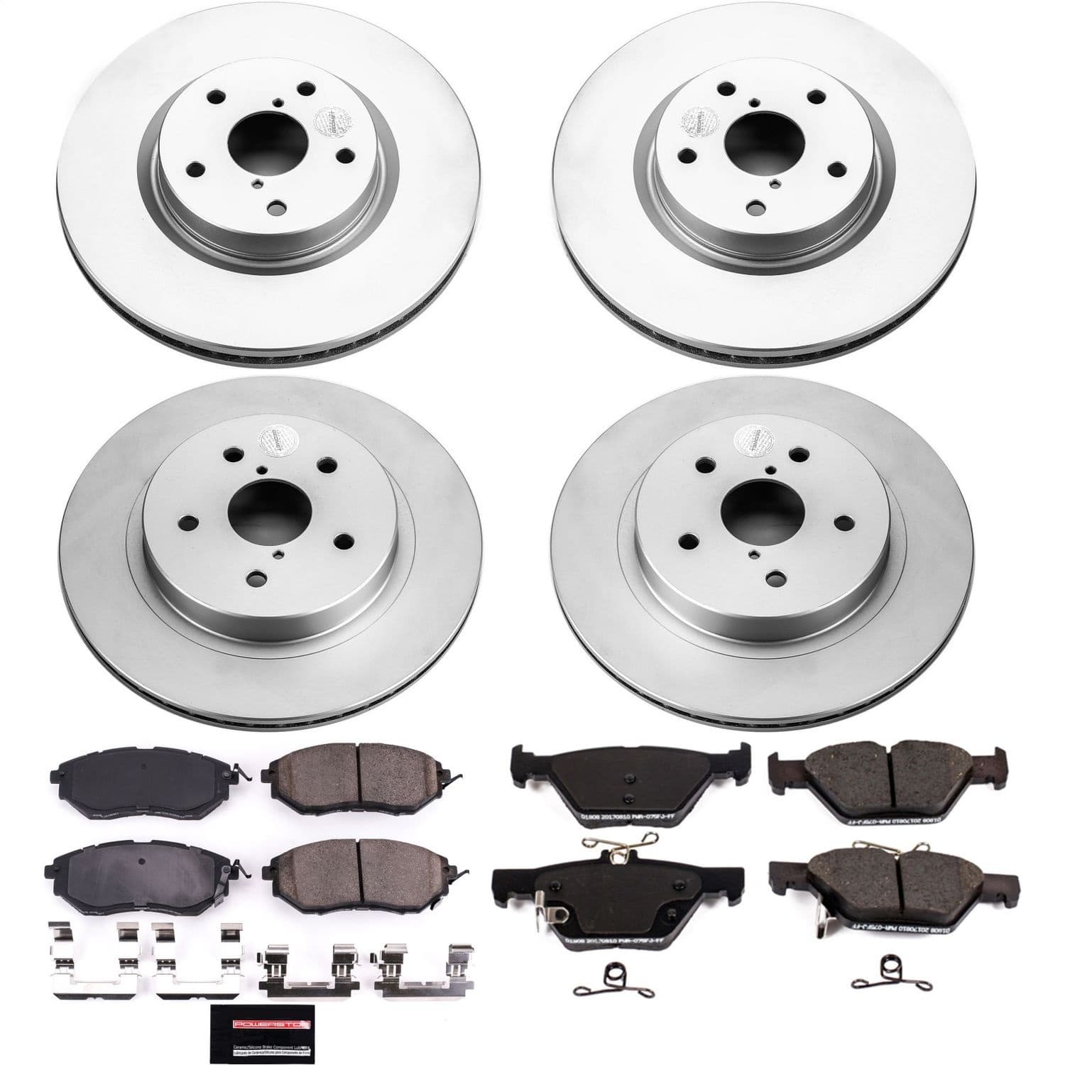 Power Stop - CRK7028 - Front and Rear - Disc Brake Pad and Rotor Kit image 1
