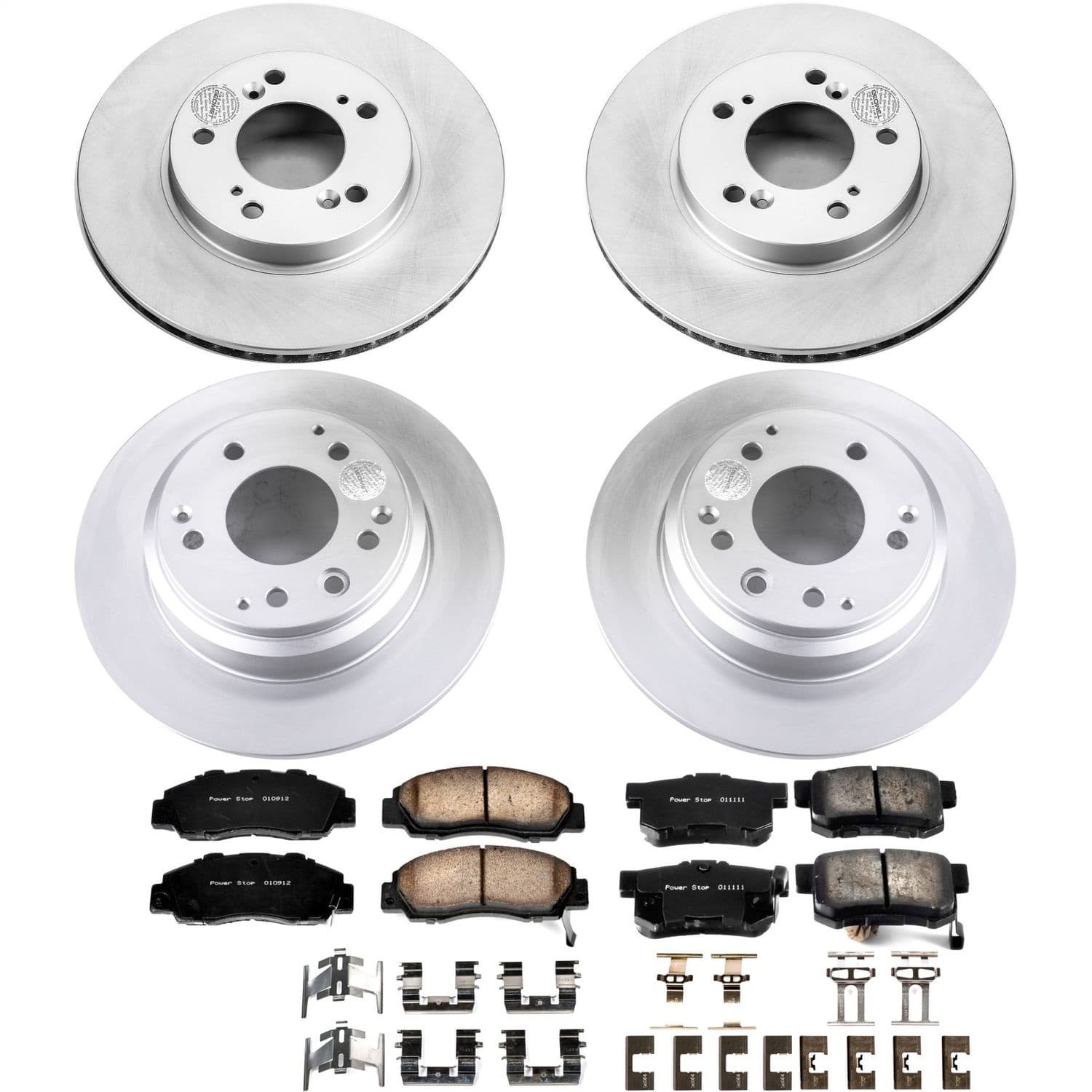 Power Stop - CRK705 - Front and Rear - Disc Brake Pad and Rotor Kit image 1