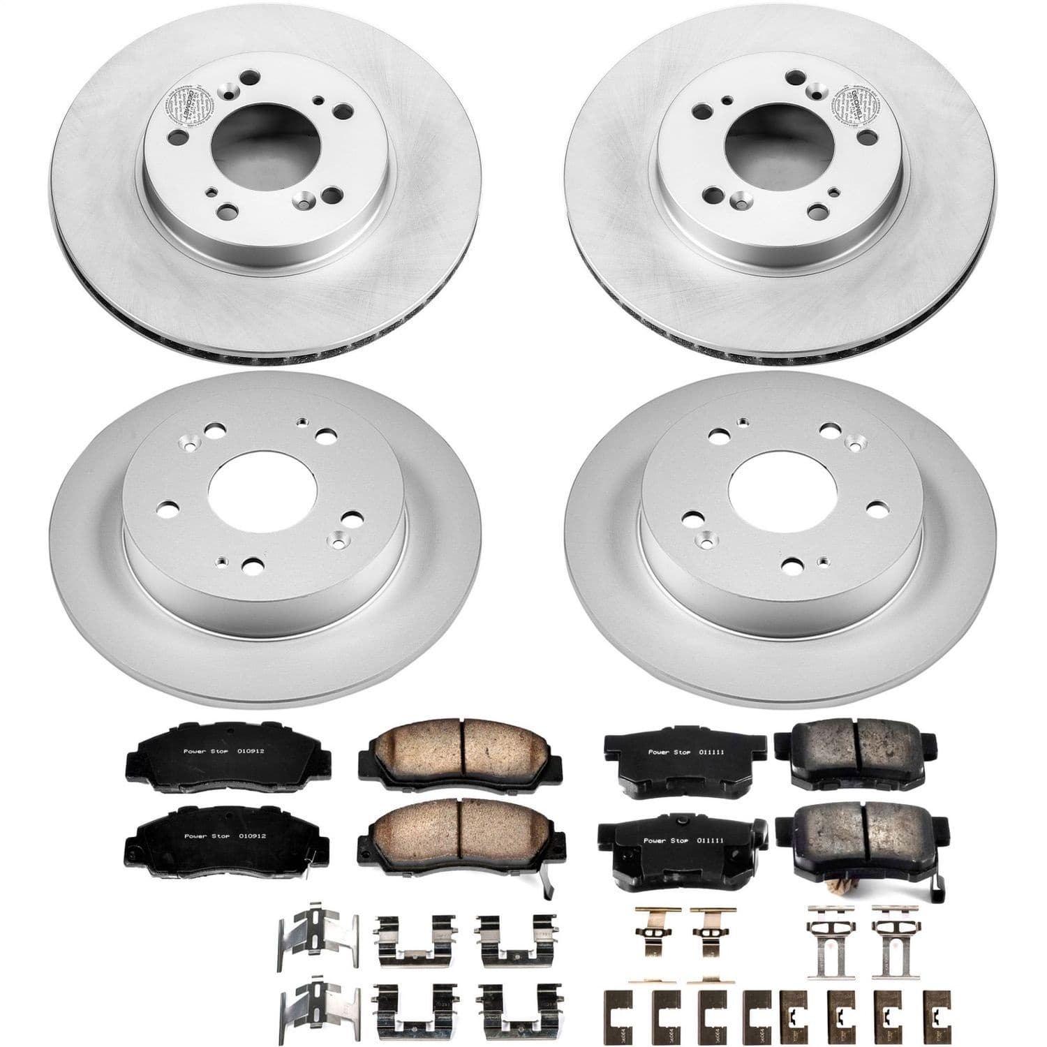 Power Stop - CRK706 - Front and Rear - Disc Brake Pad and Rotor Kit image 1