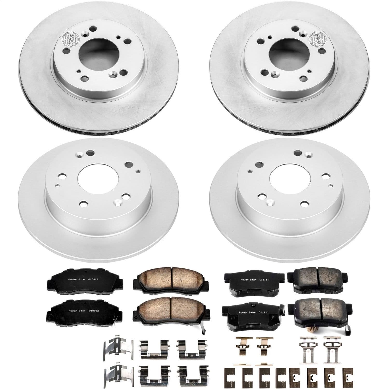 Power Stop - CRK707 - Front and Rear - Disc Brake Pad and Rotor Kit image 1