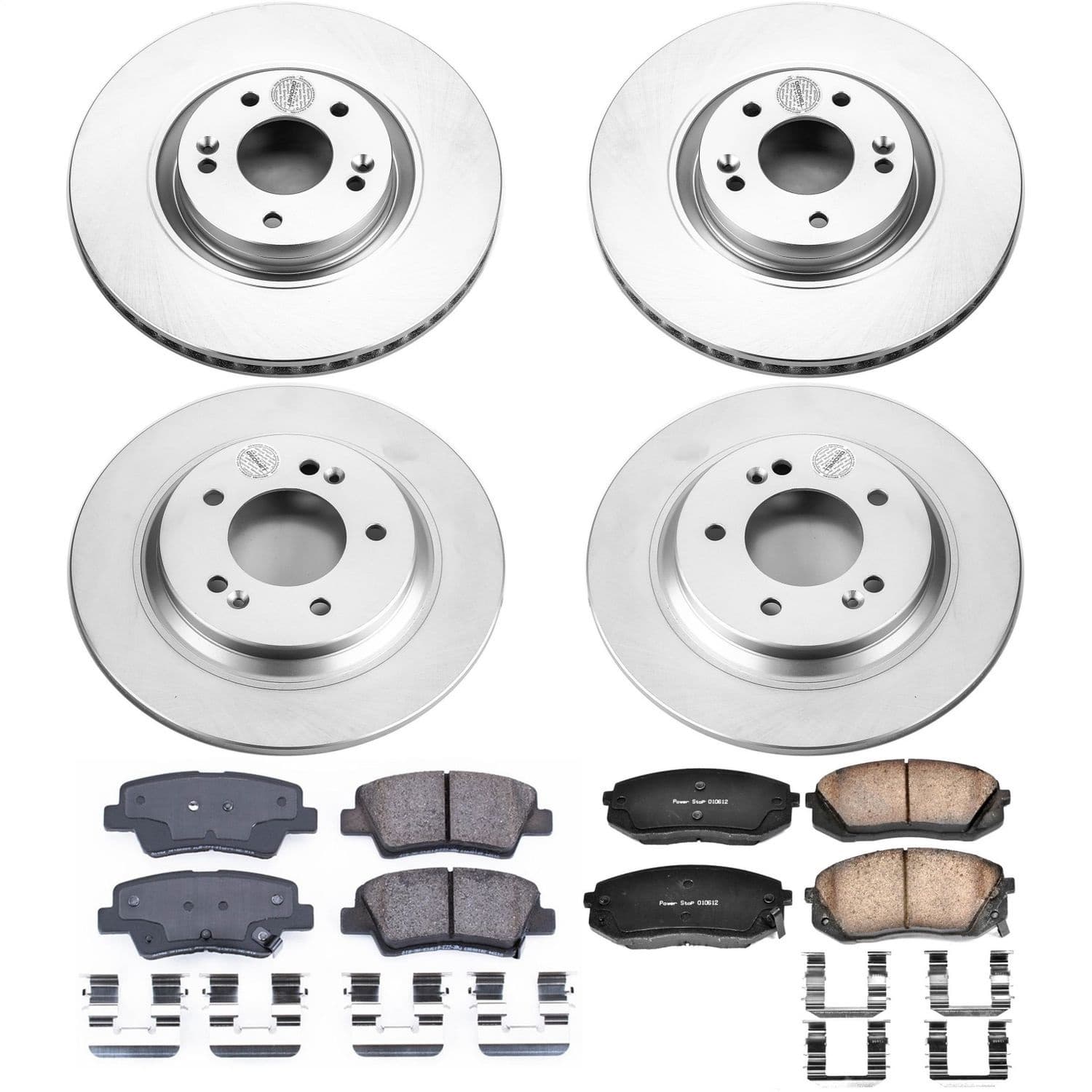 Power Stop - CRK7114 - Front and Rear - Disc Brake Pad and Rotor Kit image 1