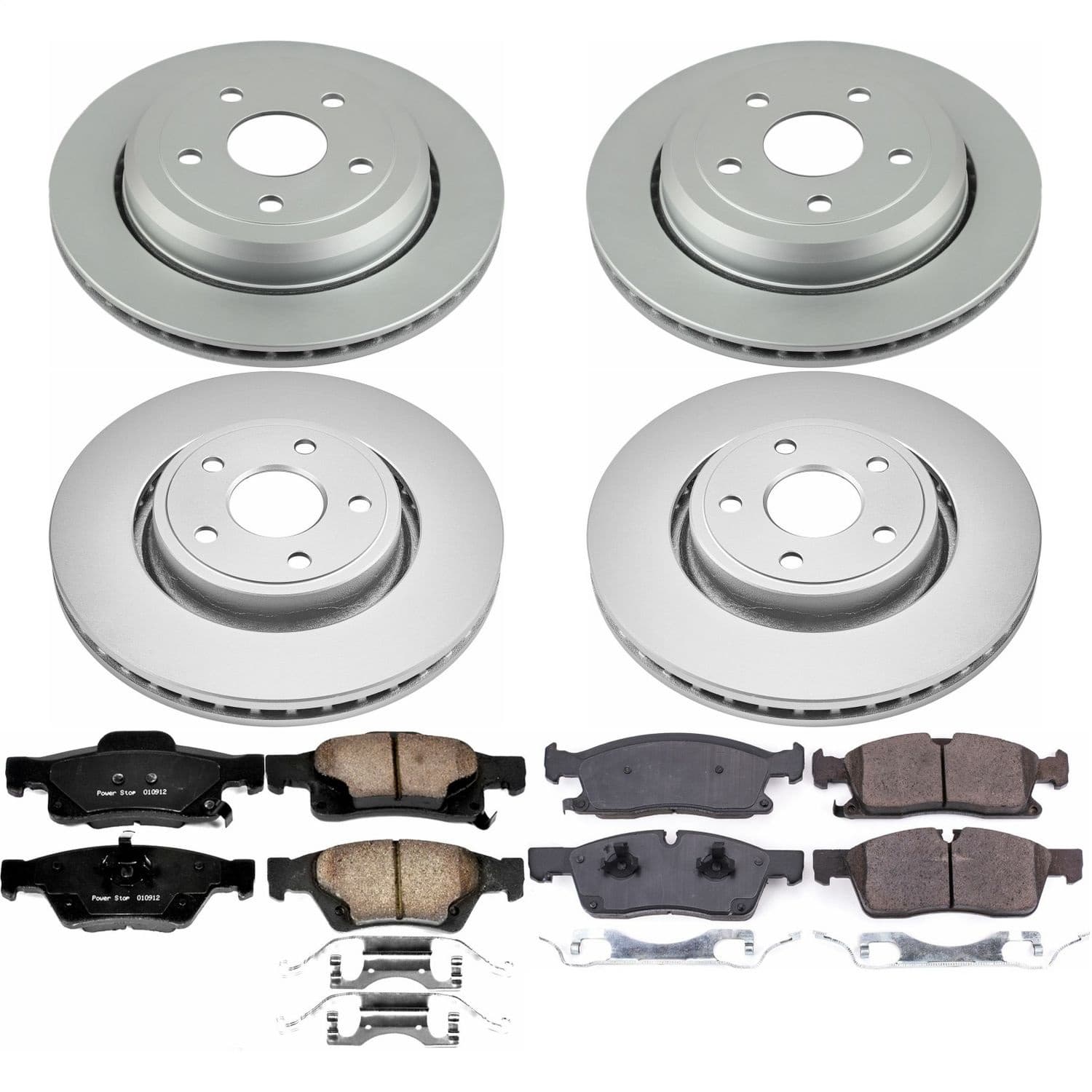Power Stop - CRK7136 - Front and Rear - Disc Brake Pad and Rotor Kit image 1