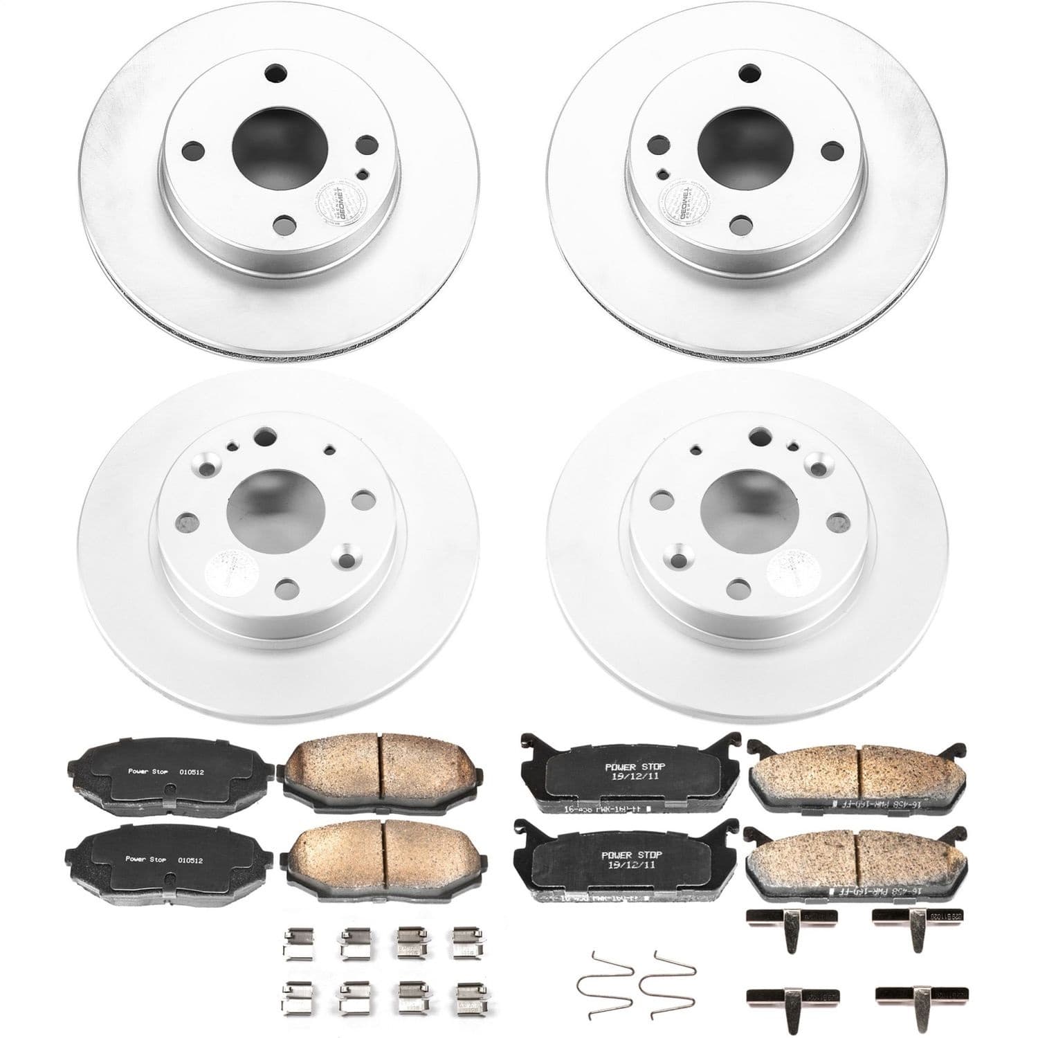 Power Stop - CRK718 - Front and Rear - Disc Brake Pad and Rotor Kit image 1