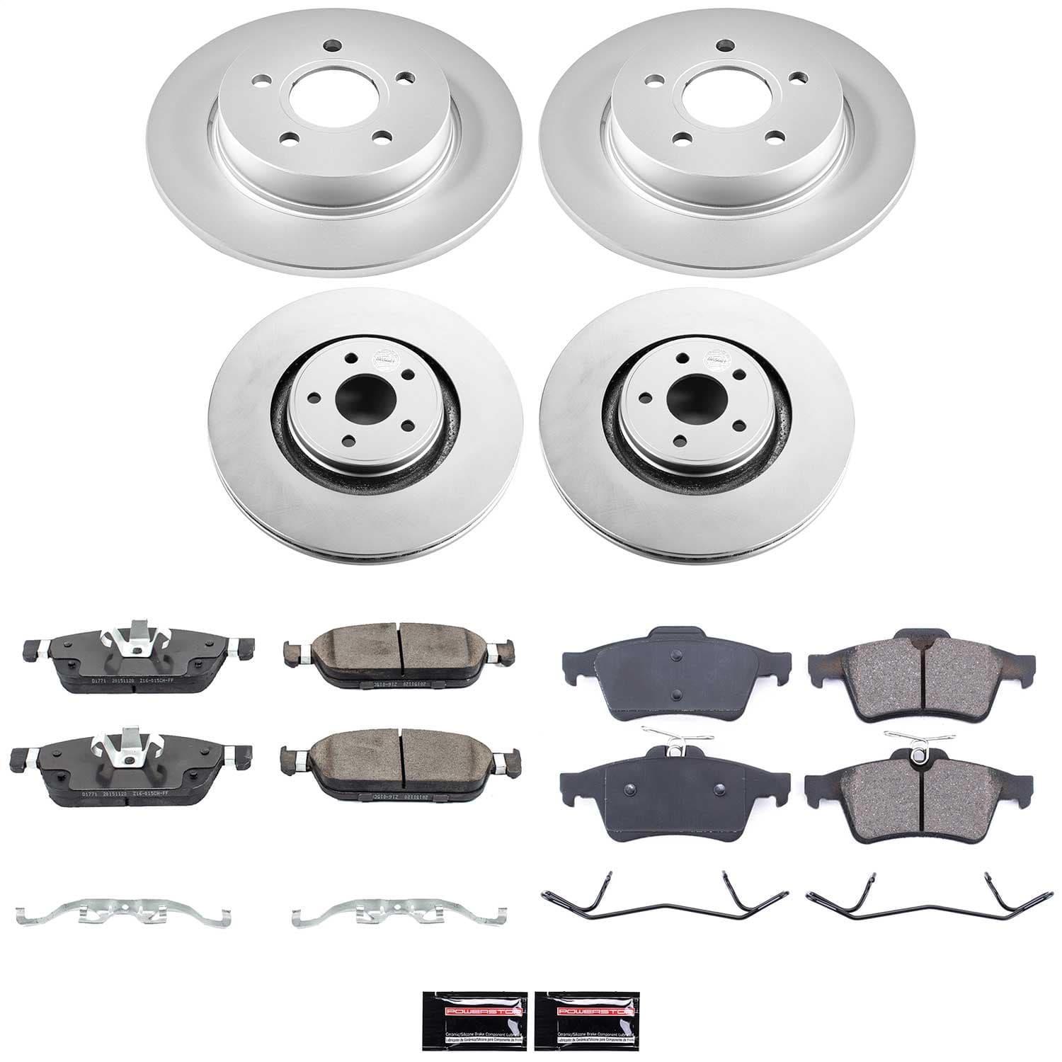 Power Stop - CRK7233 - Front and Rear - Disc Brake Pad and Rotor Kit image 1