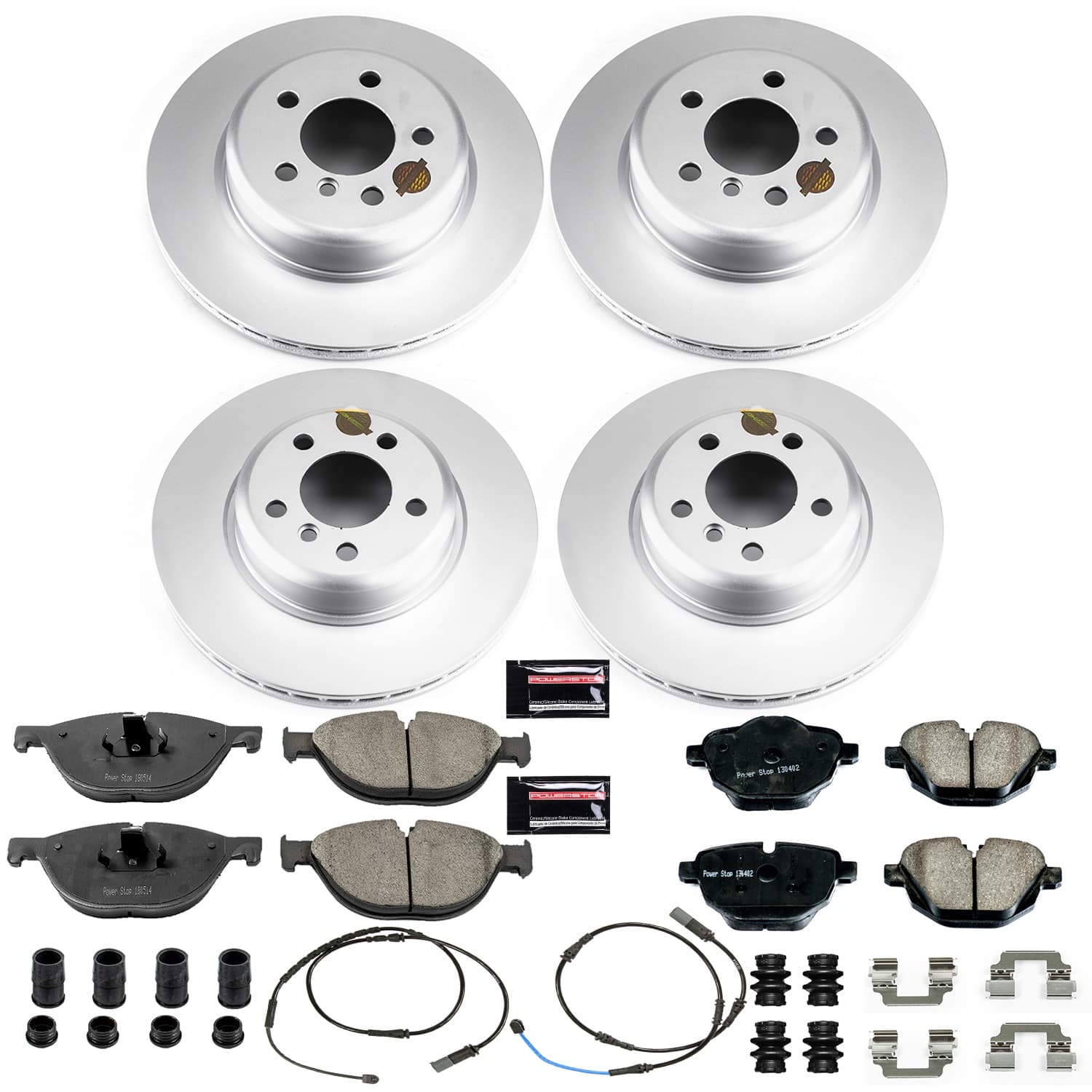 Power Stop - CRK7236 - Front and Rear - Disc Brake Pad and Rotor Kit image 1