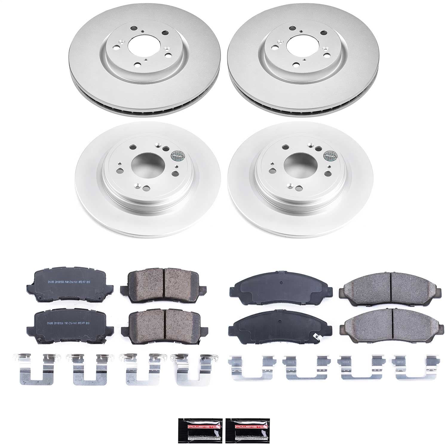 Power Stop - CRK7282 - Front and Rear - Disc Brake Pad and Rotor Kit image 1