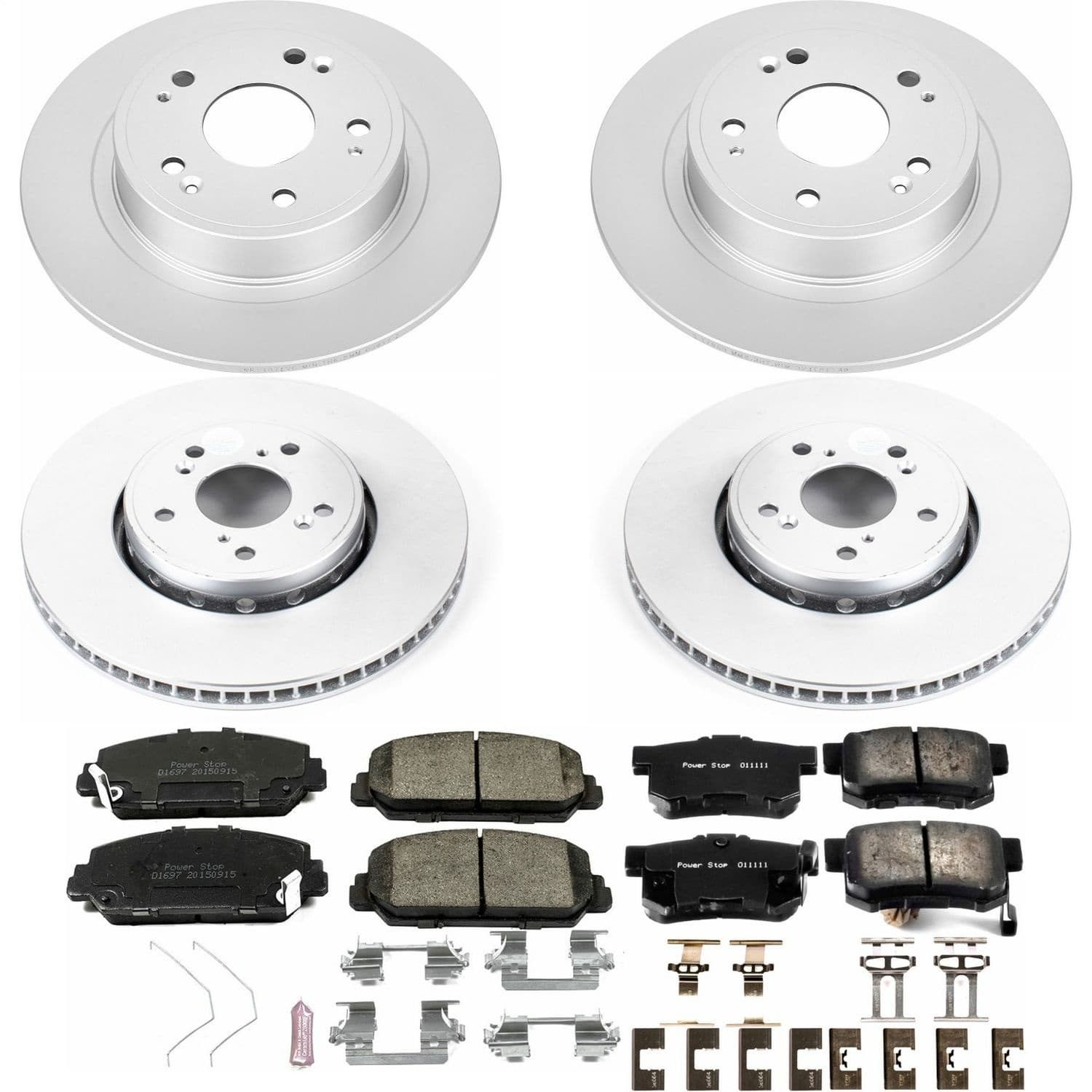 Power Stop - CRK7283 - Front and Rear - Disc Brake Pad and Rotor Kit image 1