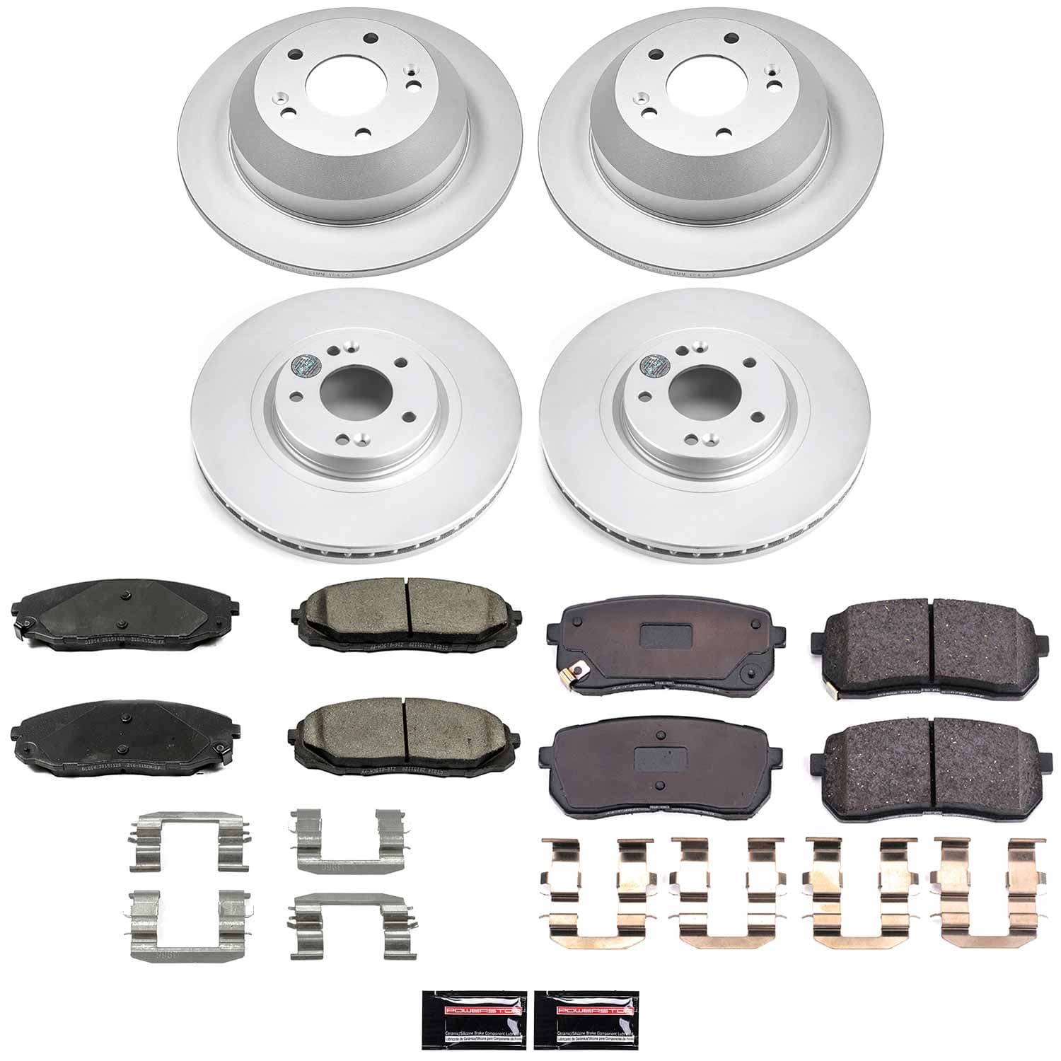 Power Stop - CRK7286 - Front and Rear - Disc Brake Pad and Rotor Kit image 1