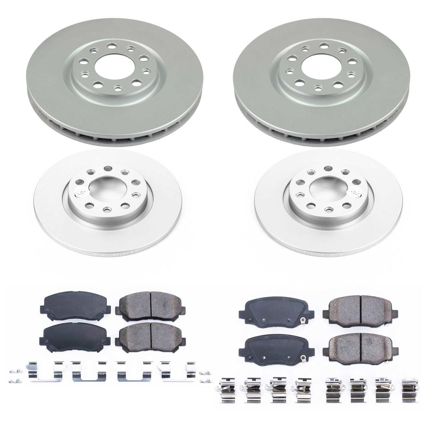 Power Stop - CRK7288 - Front and Rear - Disc Brake Pad and Rotor Kit image 1