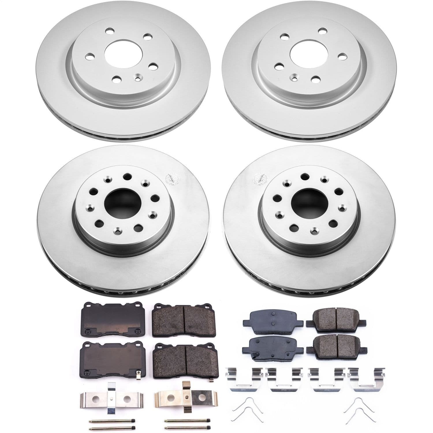 Power Stop - CRK7293 - Front and Rear - Disc Brake Pad and Rotor Kit image 1