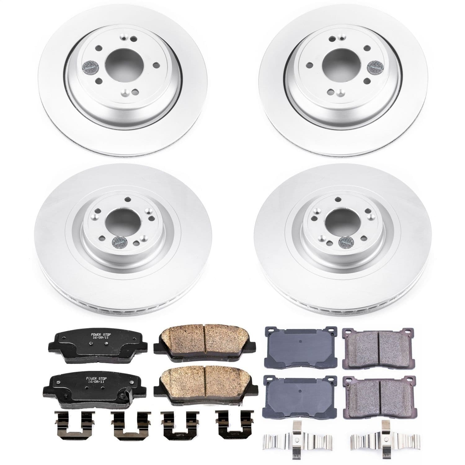 Power Stop - CRK7342 - Front and Rear - Disc Brake Pad and Rotor Kit image 1