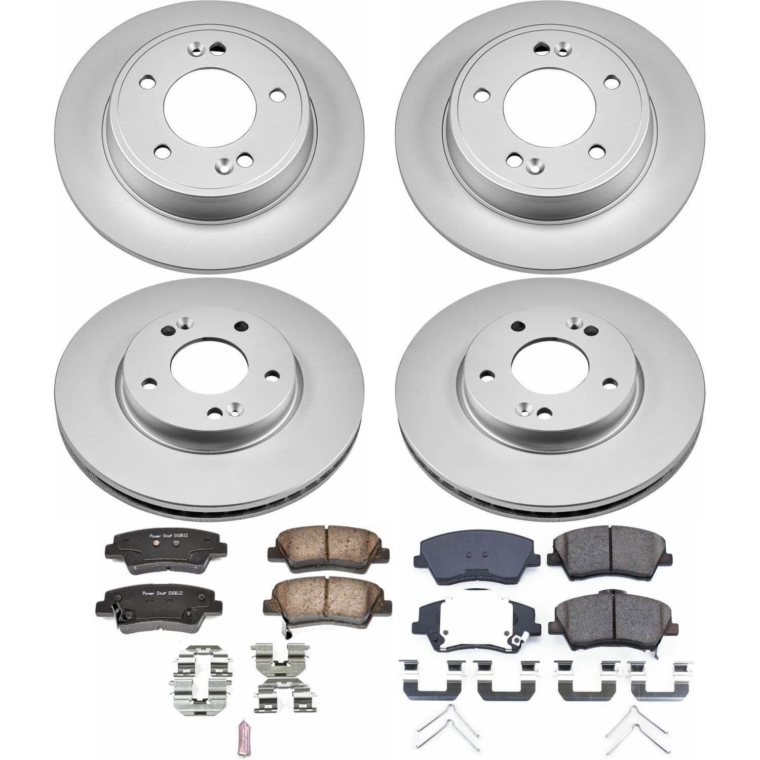 Power Stop - CRK7385 - Front and Rear - Disc Brake Pad and Rotor Kit image 1
