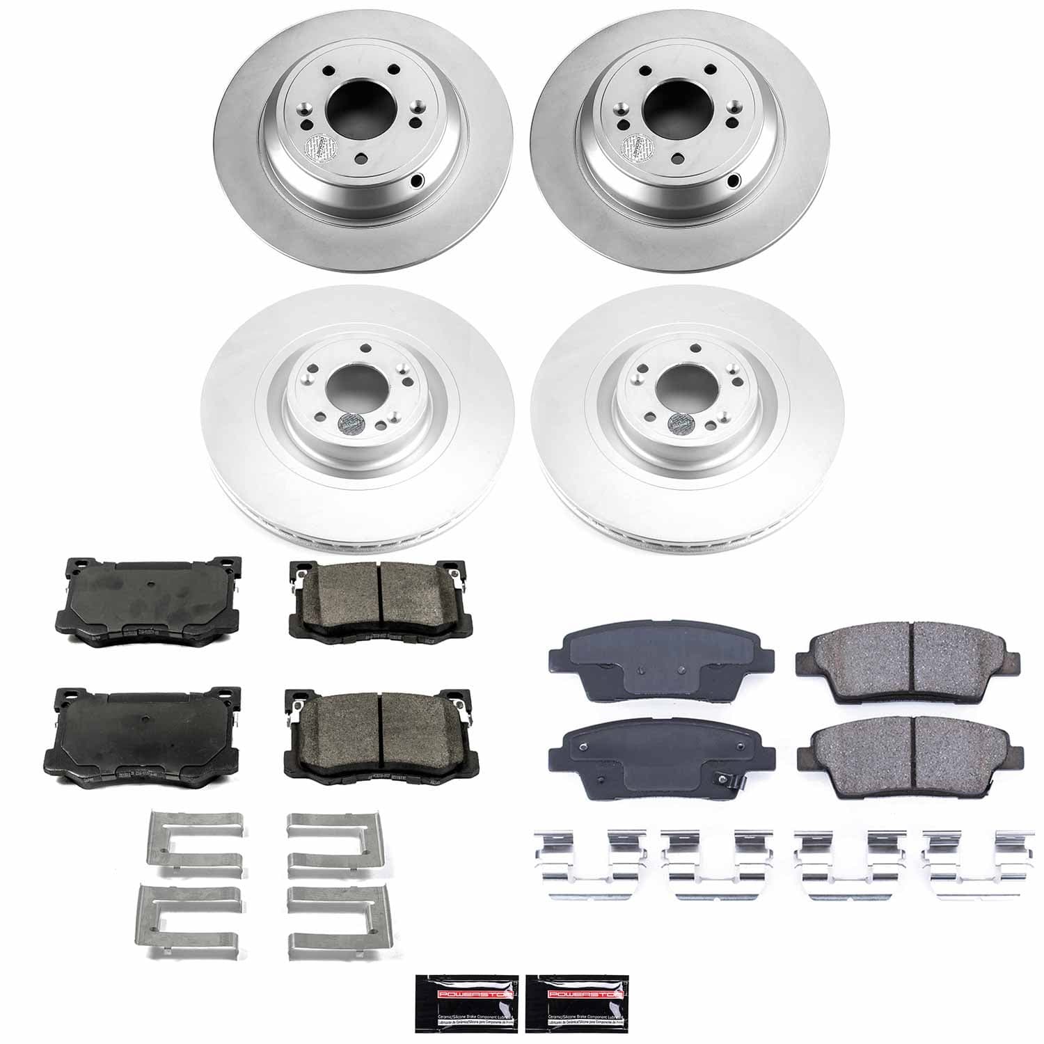 Power Stop - CRK7386 - Front and Rear - Disc Brake Pad and Rotor Kit image 1