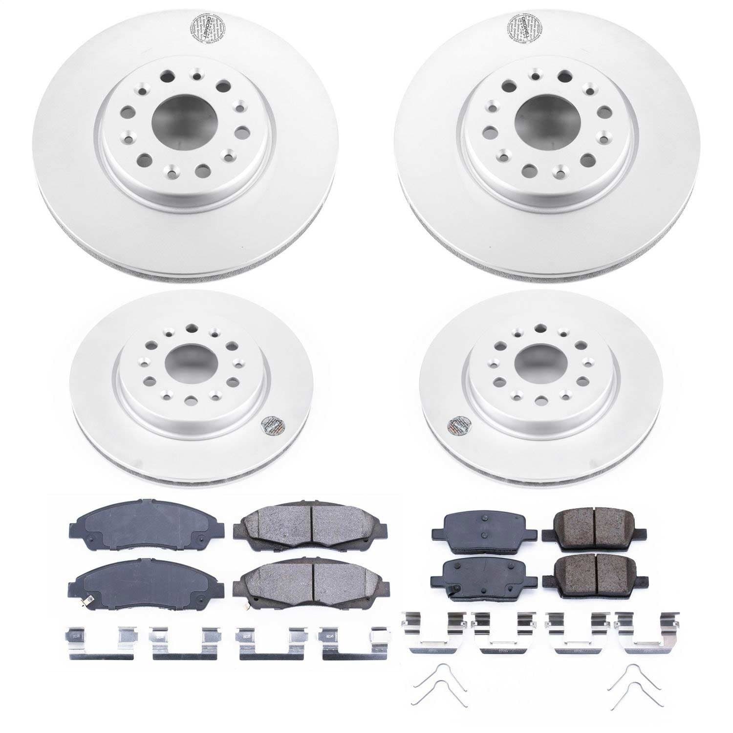 Power Stop - CRK7410 - Front and Rear - Disc Brake Pad and Rotor Kit image 1