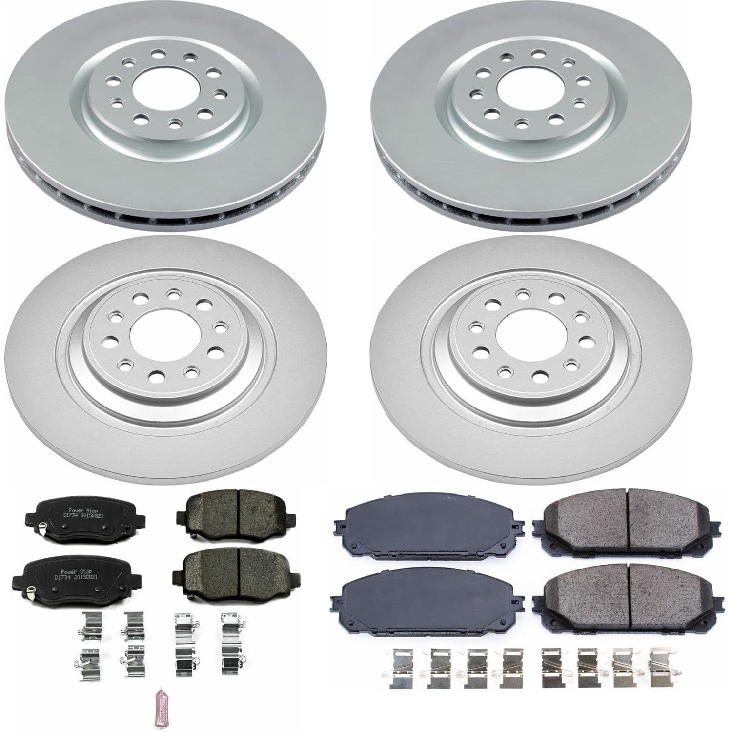 Power Stop - CRK7415 - Front and Rear - Disc Brake Pad and Rotor Kit image 1