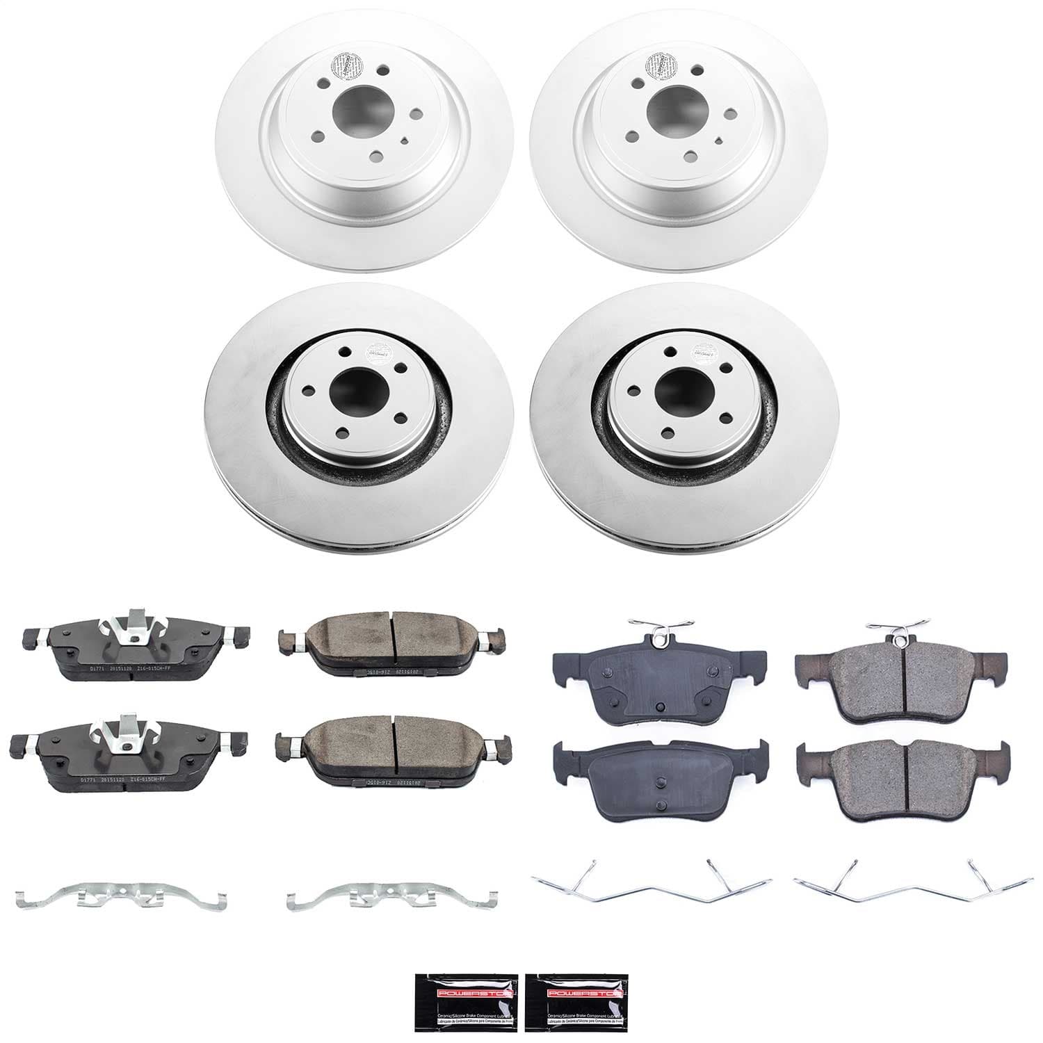 Power Stop - CRK7418 - Front and Rear - Disc Brake Pad and Rotor Kit image 1