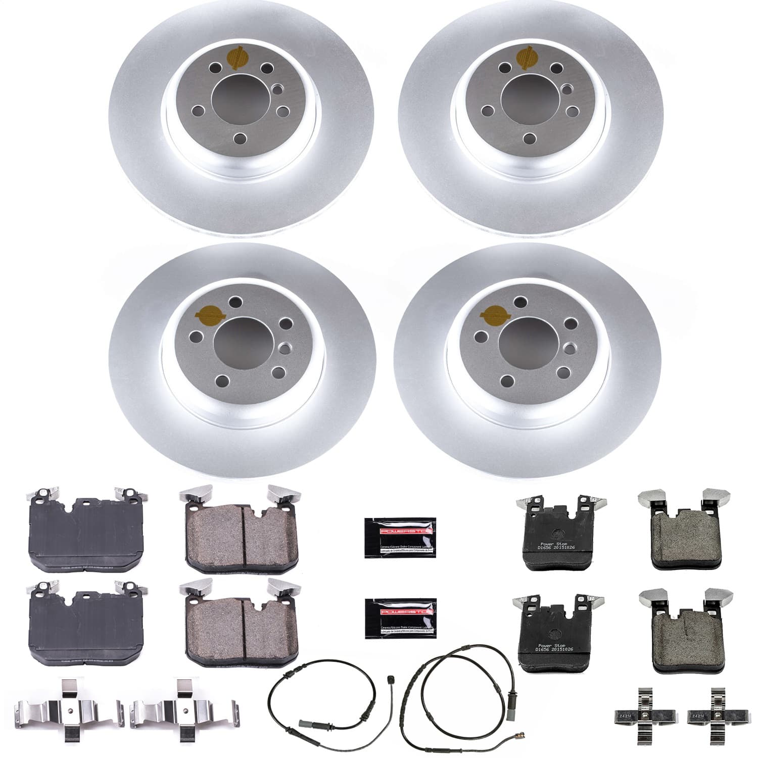 Power Stop - CRK7436 - Front and Rear - Disc Brake Pad and Rotor Kit image 1