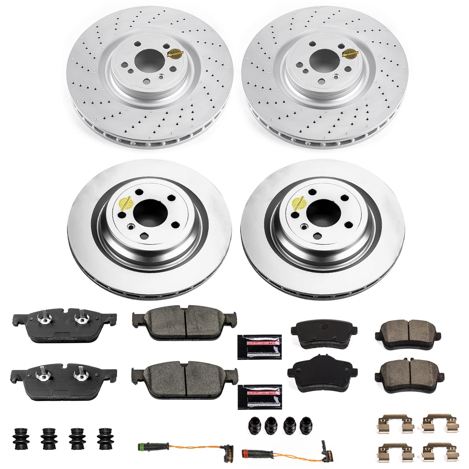 Power Stop - CRK7442 - Front and Rear - Disc Brake Pad and Rotor Kit image 1