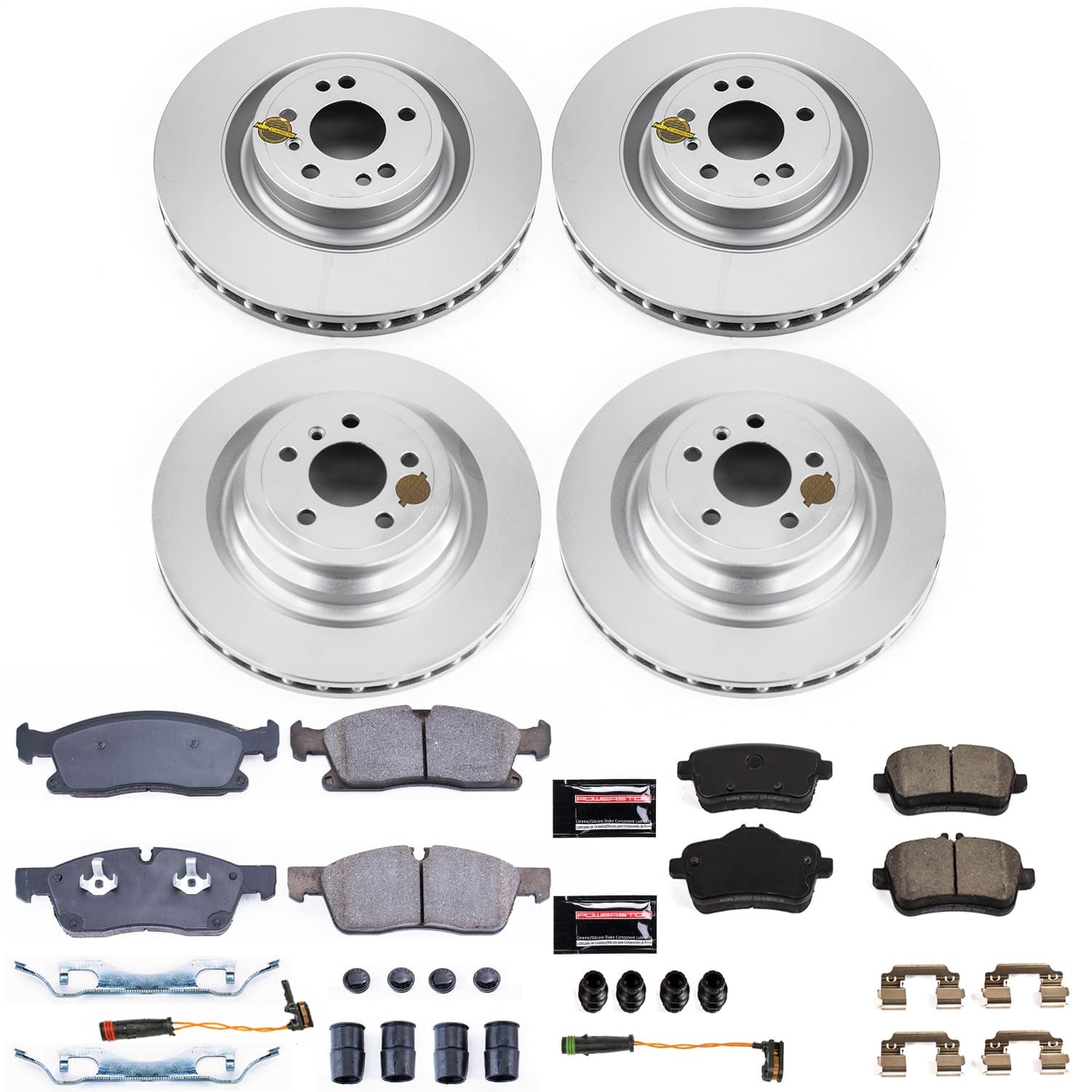 Power Stop - CRK7445 - Front and Rear - Disc Brake Pad and Rotor Kit image 1