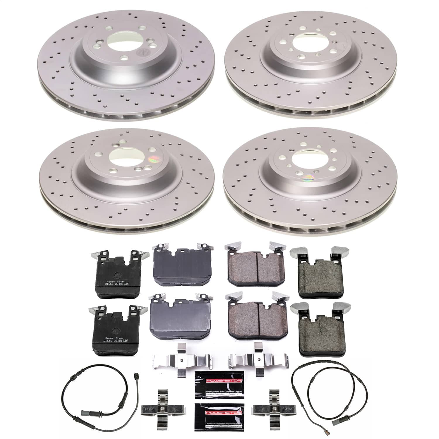 Power Stop - CRK7447 - Front and Rear - Disc Brake Pad and Rotor Kit image 1