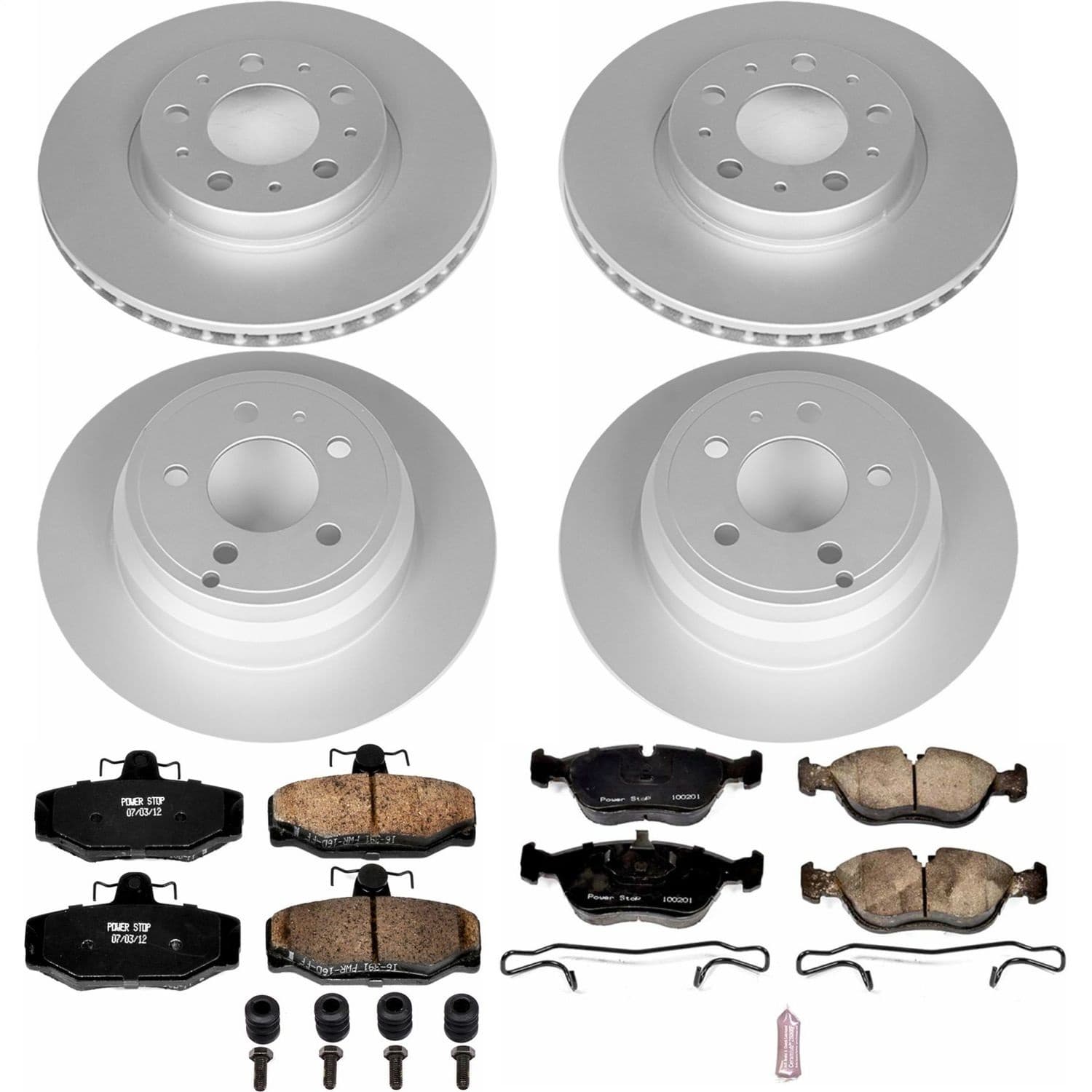 Power Stop - CRK7498 - Front and Rear - Disc Brake Pad and Rotor Kit image 1