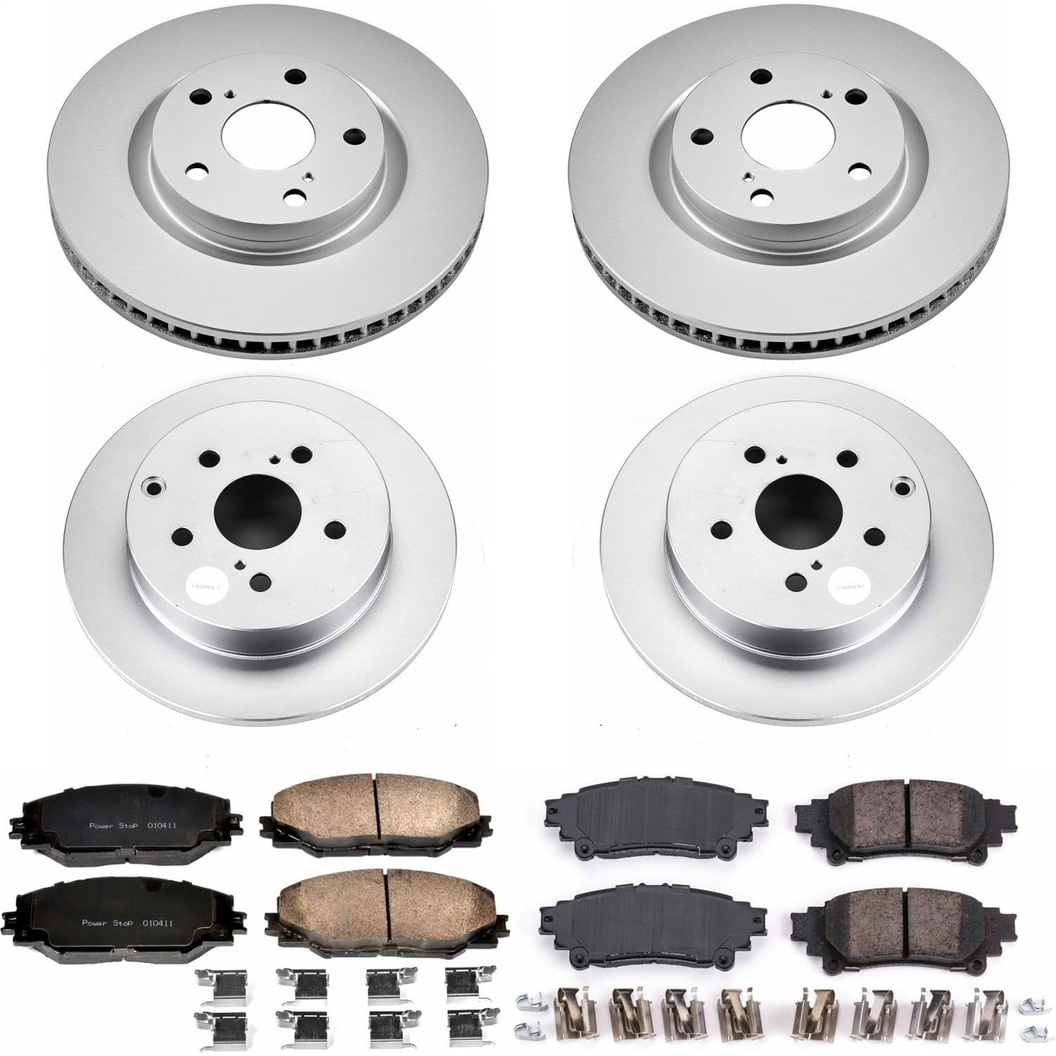Power Stop - CRK7503 - Front and Rear - Disc Brake Pad and Rotor Kit image 1