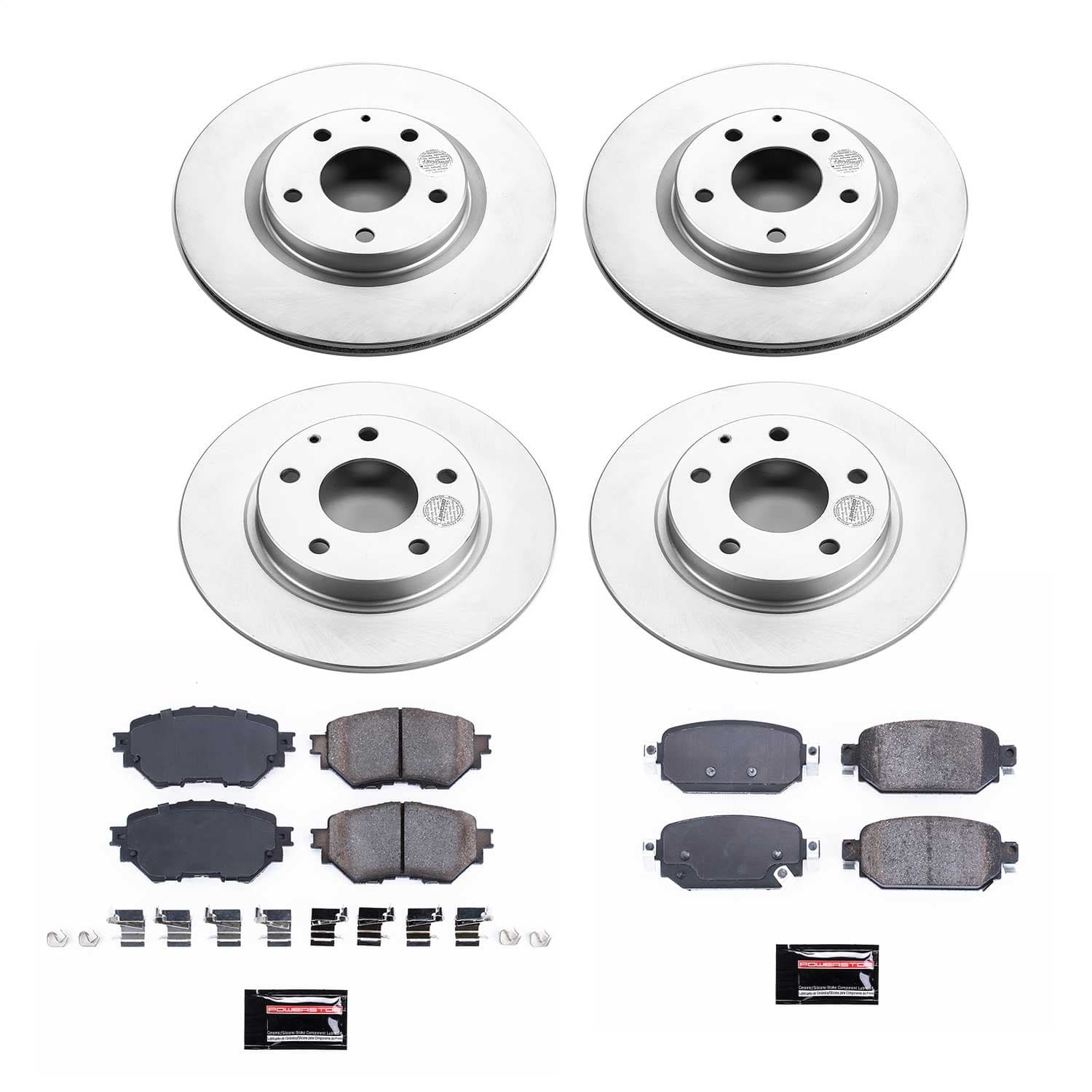 Power Stop - CRK7518 - Front and Rear - Disc Brake Pad and Rotor Kit image 1