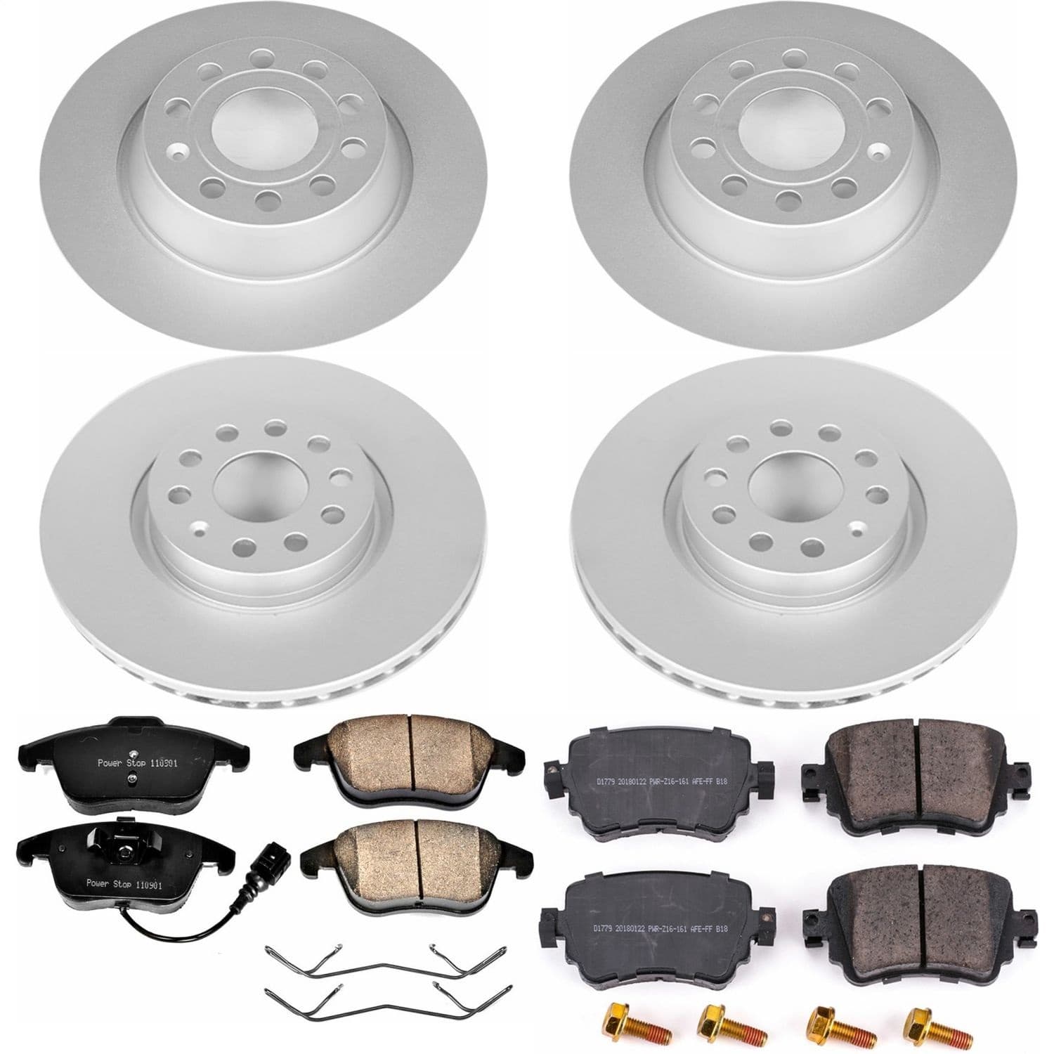 Power Stop - CRK7537 - Front and Rear - Disc Brake Pad and Rotor Kit image 1