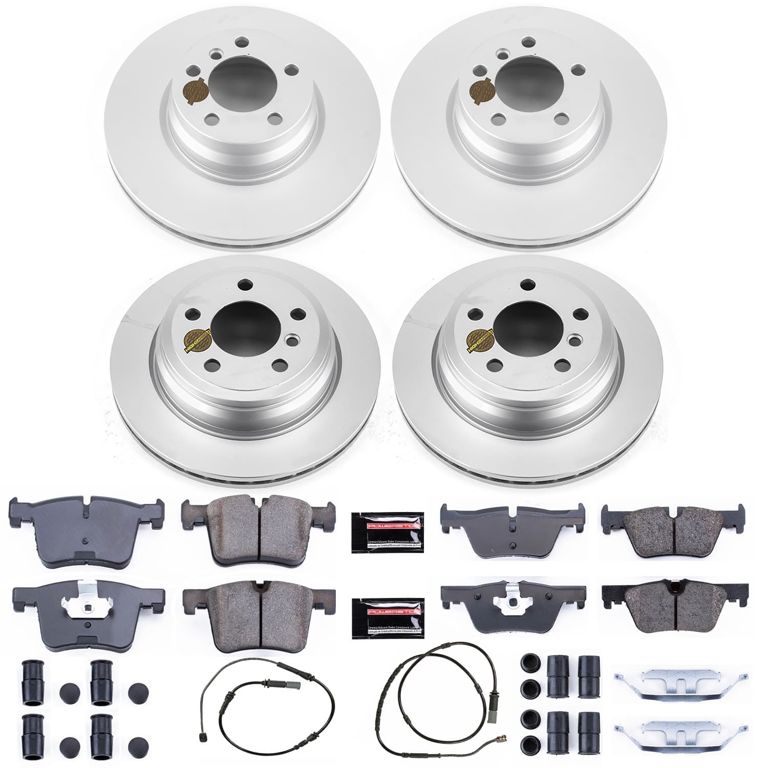 Power Stop - CRK7548 - Front and Rear - Disc Brake Pad and Rotor Kit image 1