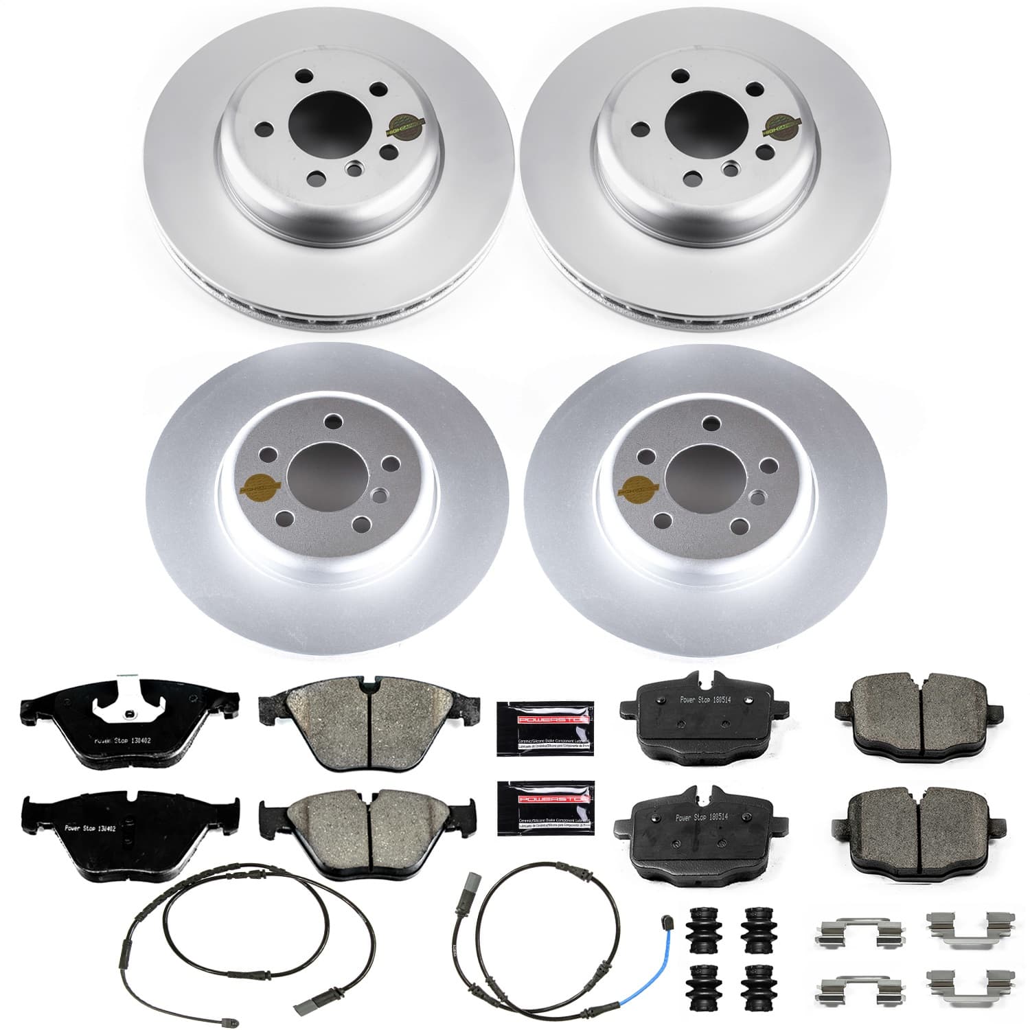Power Stop - CRK7552 - Front and Rear - Disc Brake Pad and Rotor Kit image 1
