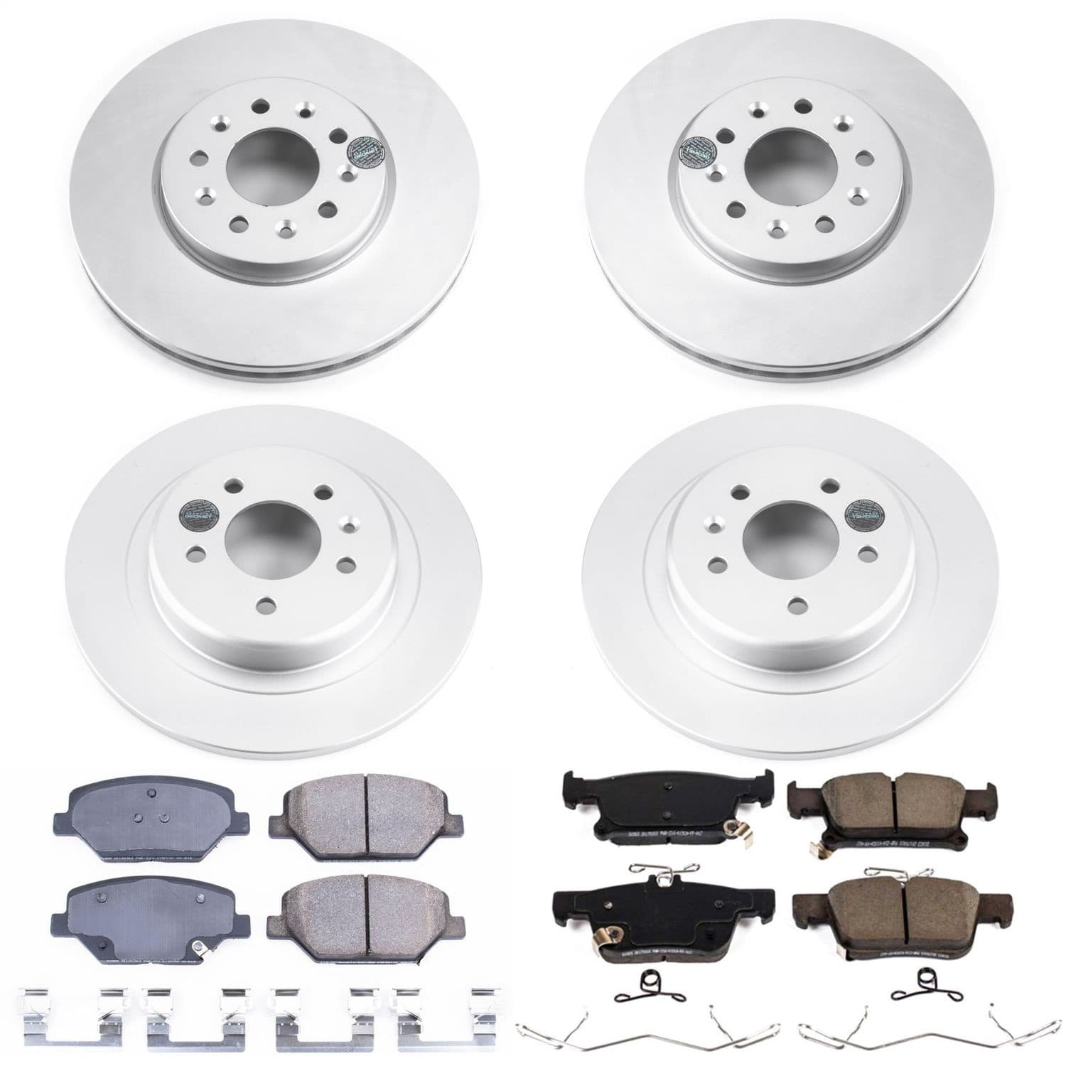 Power Stop - CRK7556 - Front and Rear - Disc Brake Pad and Rotor Kit image 1