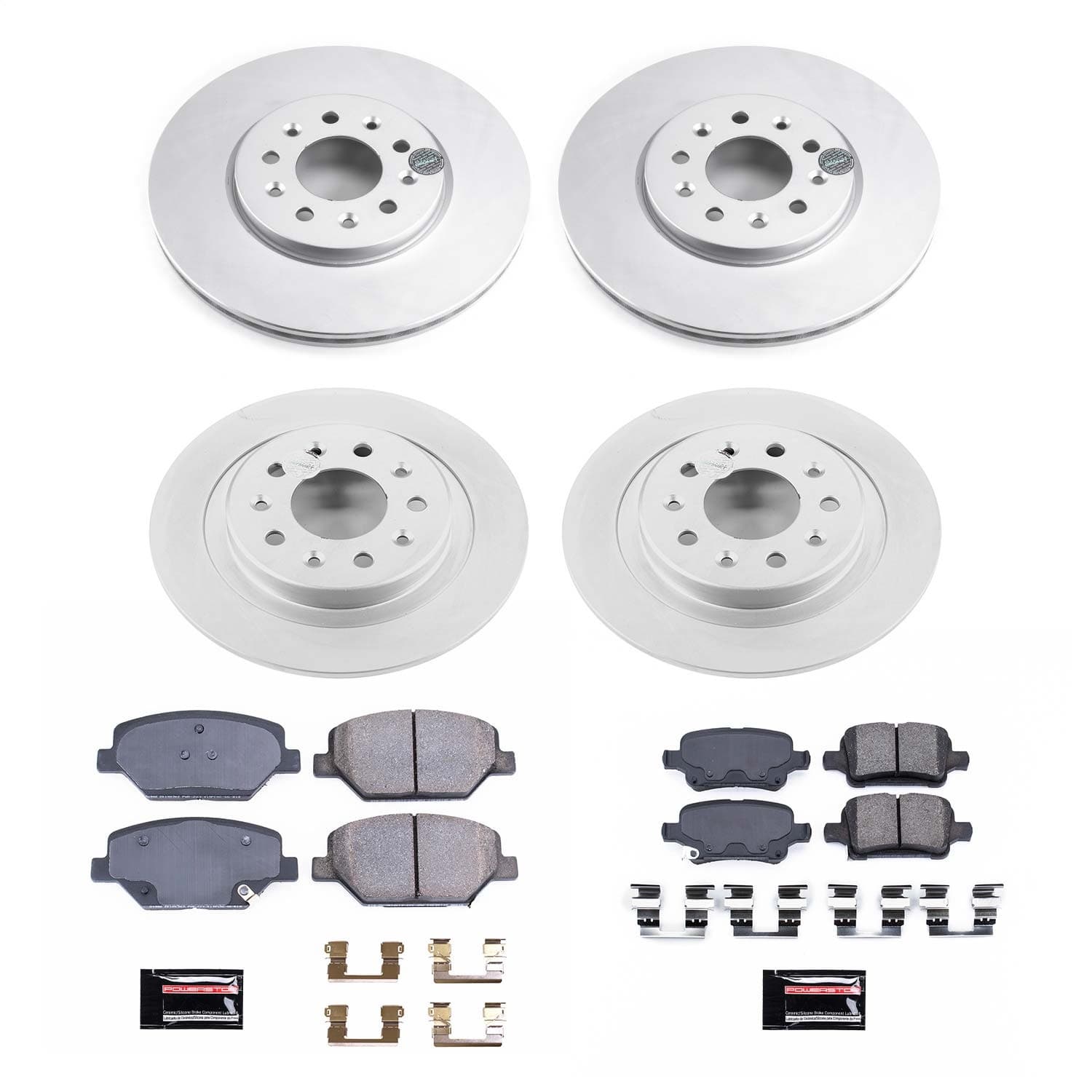 Power Stop - CRK7557 - Front and Rear - Disc Brake Pad and Rotor Kit image 1