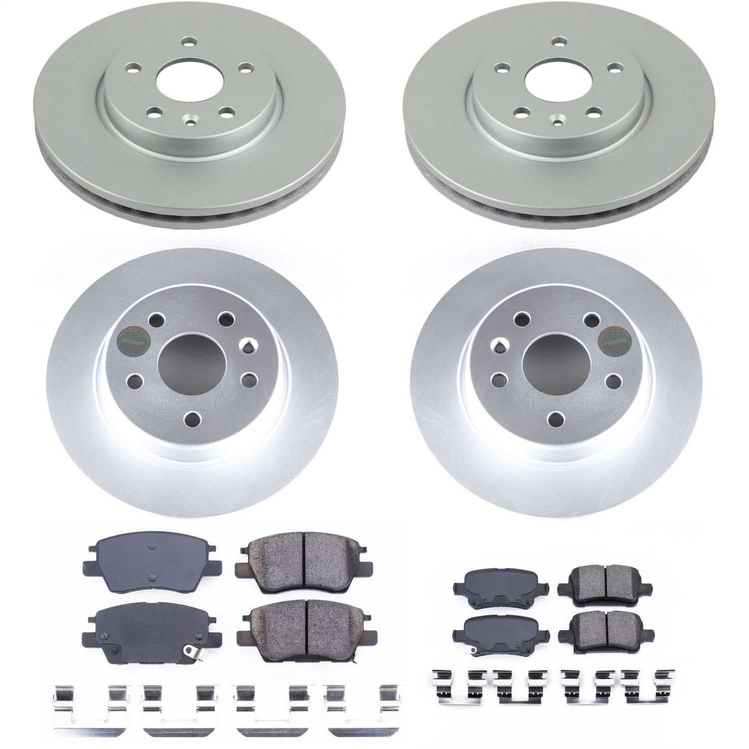 Power Stop - CRK7561 - Front and Rear - Disc Brake Pad and Rotor Kit image 1