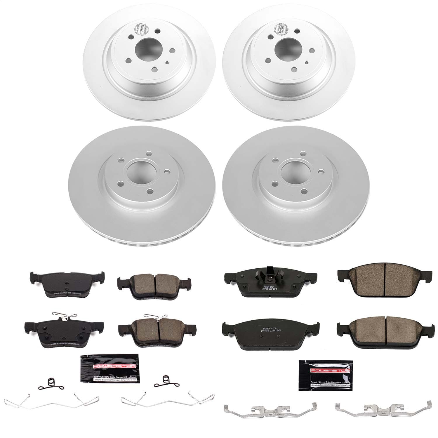 Power Stop - CRK7570 - Front and Rear - Disc Brake Pad and Rotor Kit image 1