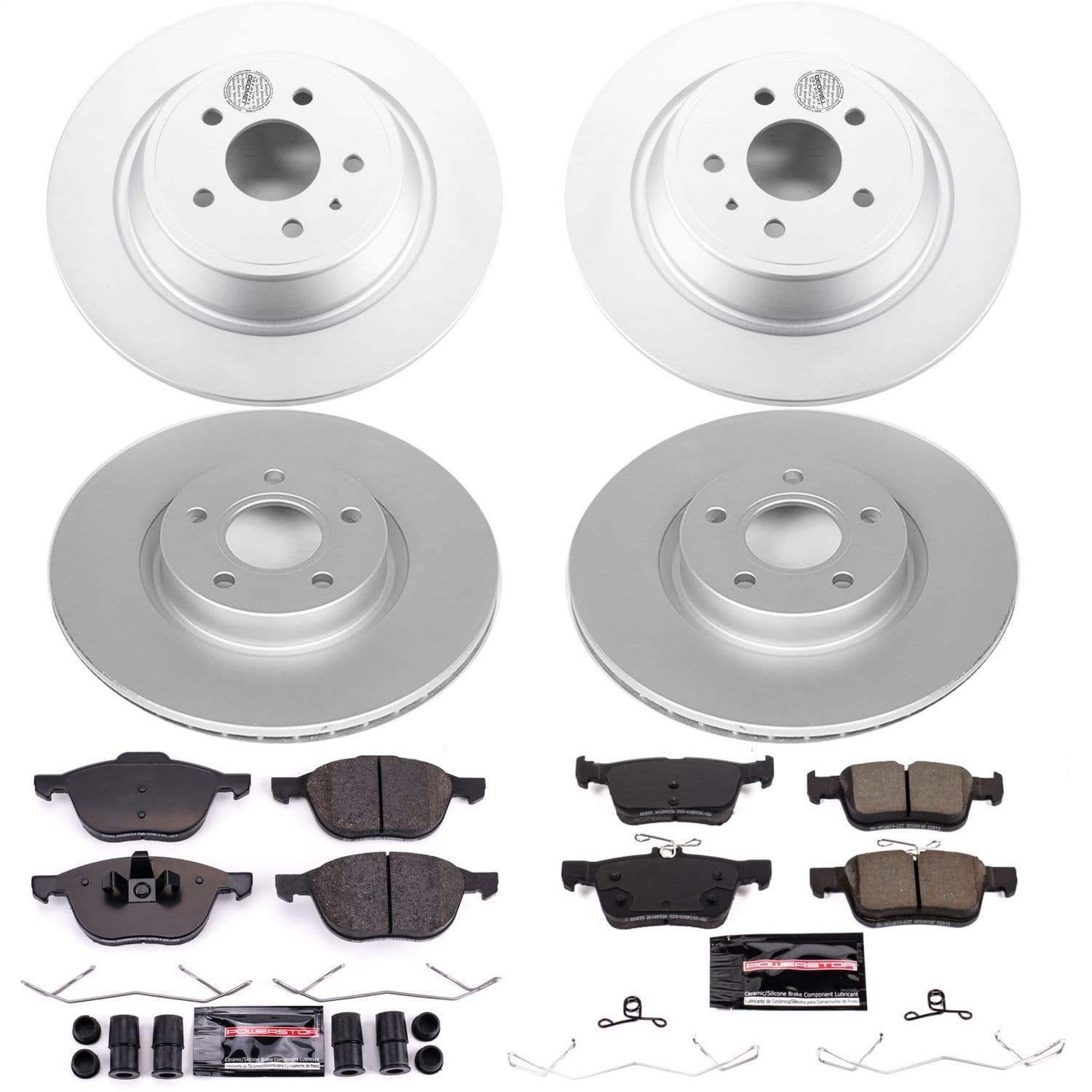 Power Stop - CRK7571 - Front and Rear - Disc Brake Pad and Rotor Kit image 1