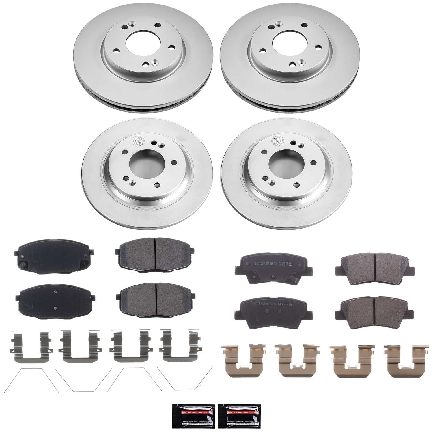 Power Stop - CRK7580 - Front and Rear - Disc Brake Pad and Rotor Kit image 1