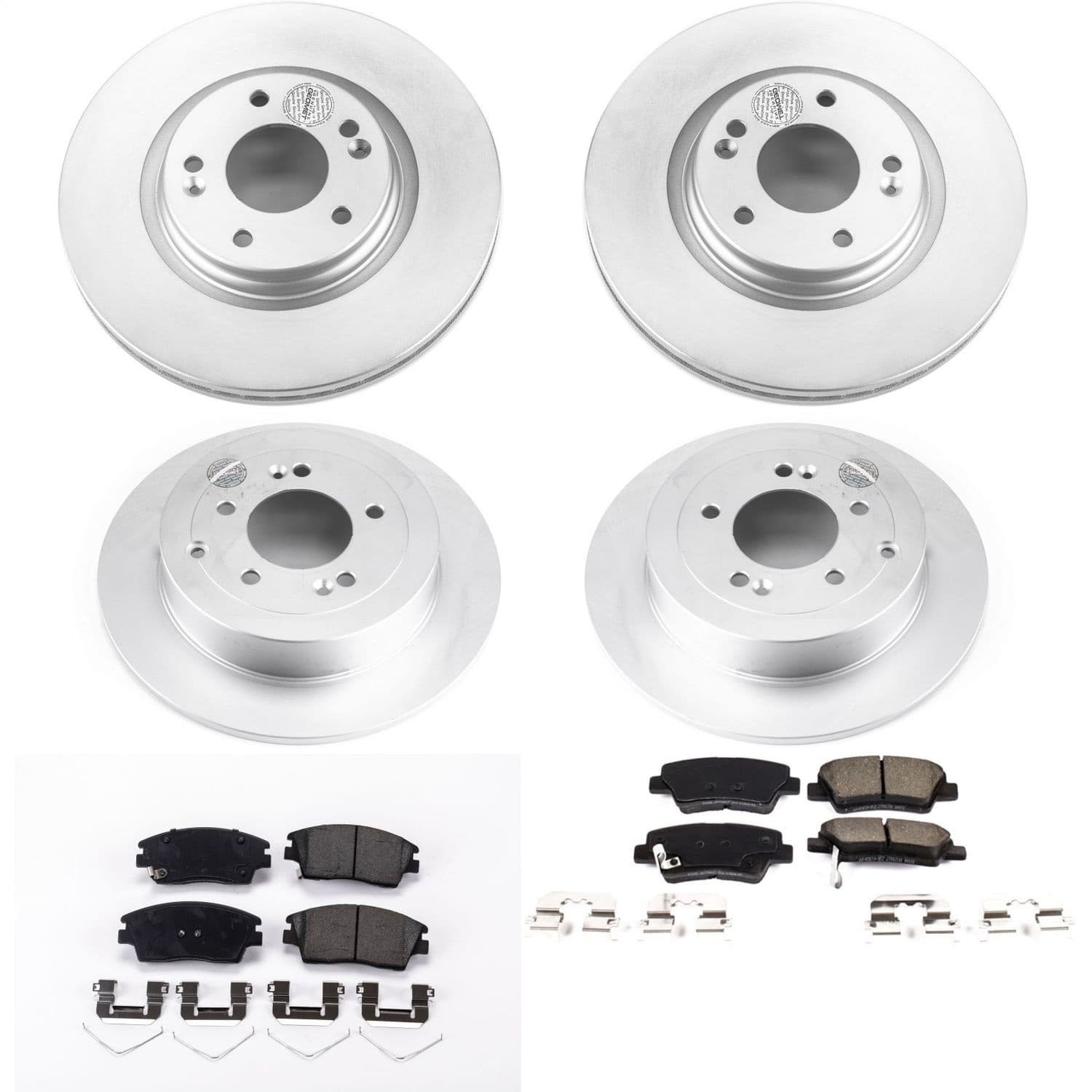 Power Stop - CRK7581 - Front and Rear - Disc Brake Pad and Rotor Kit image 1