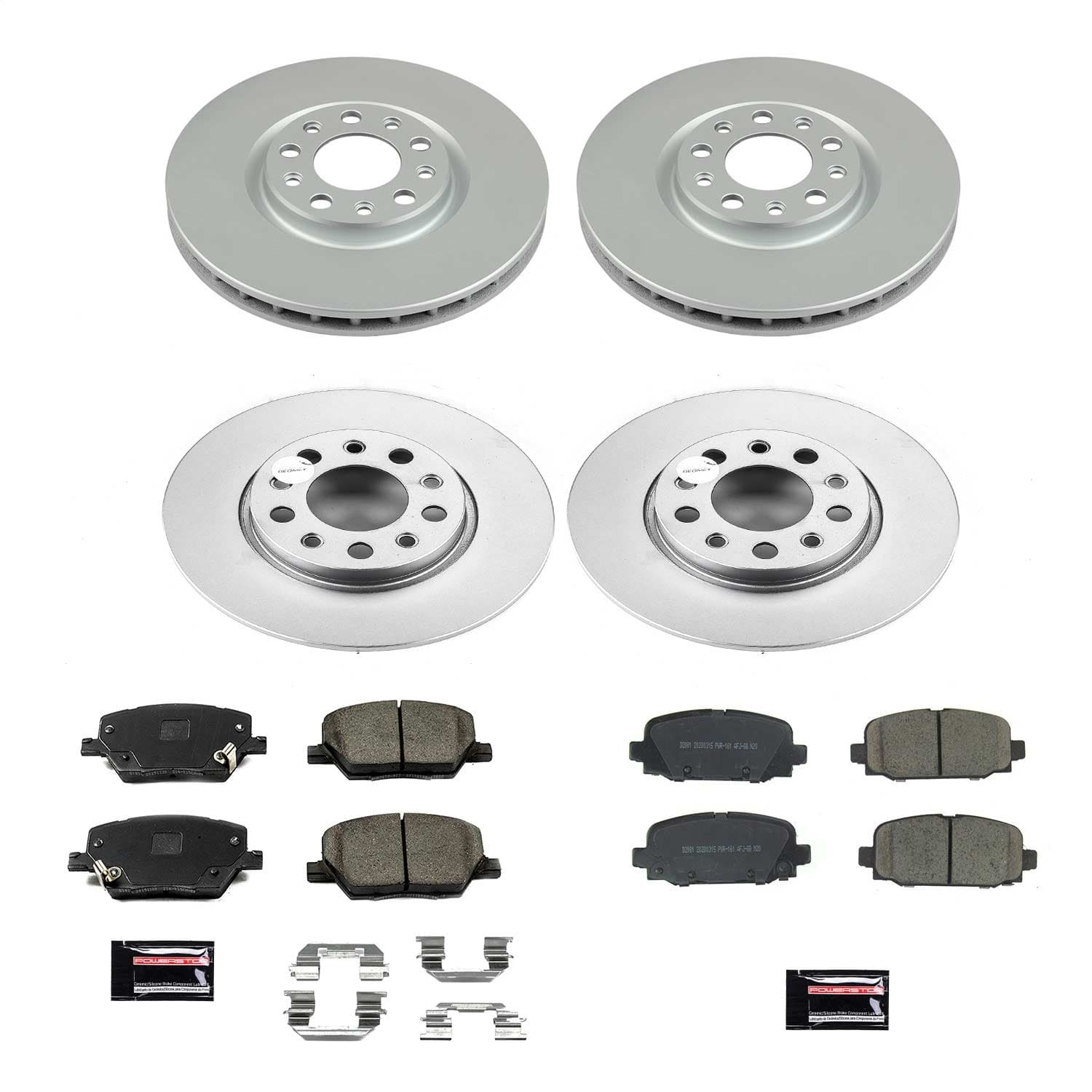 Power Stop - CRK7598 - Front and Rear - Disc Brake Pad and Rotor Kit image 1